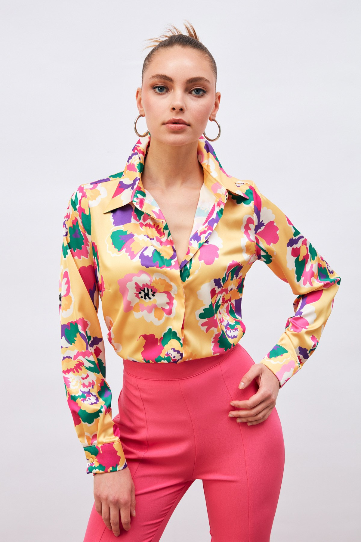 Patterned Classic Shirt - YELLOW