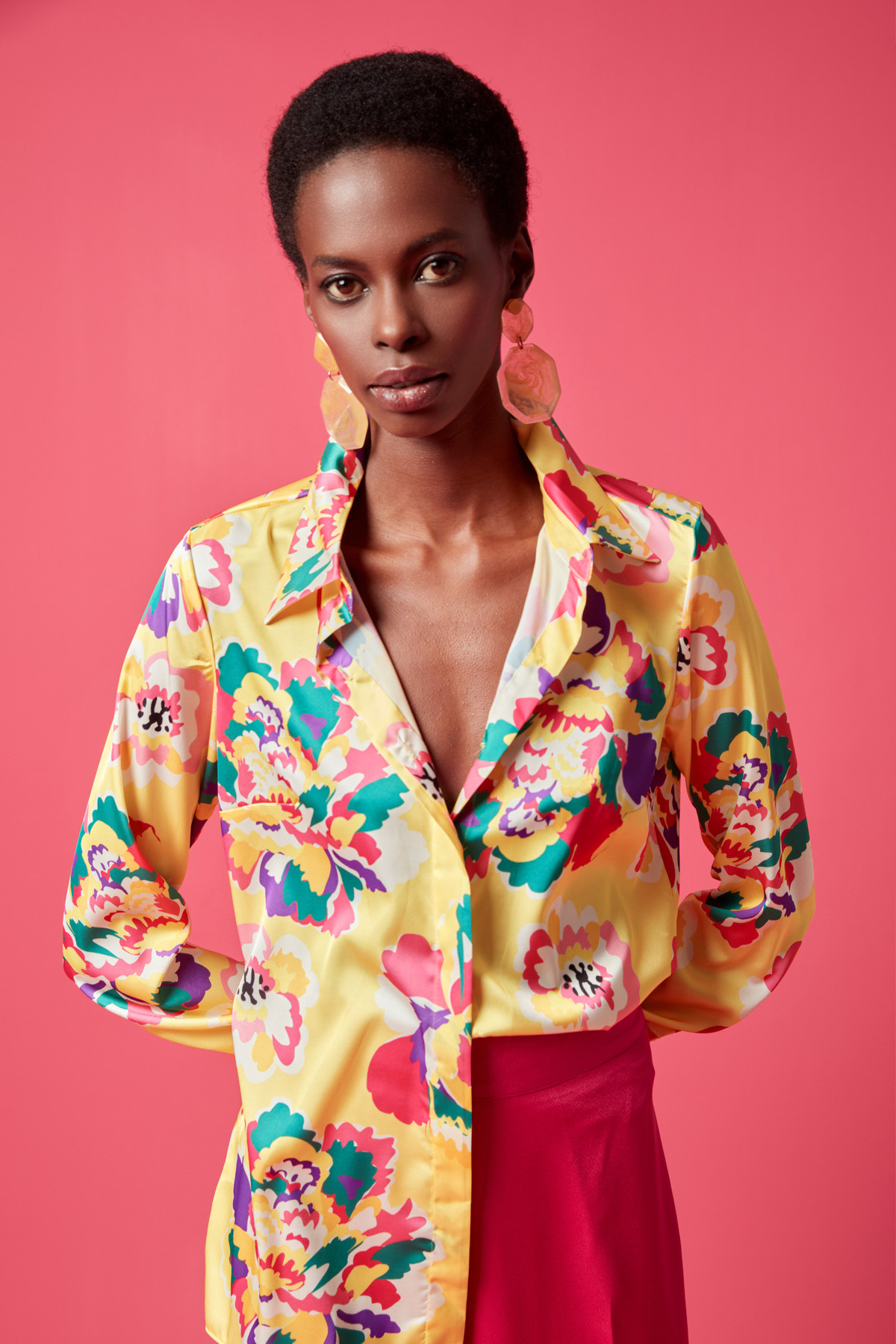 Patterned Classic Shirt - YELLOW