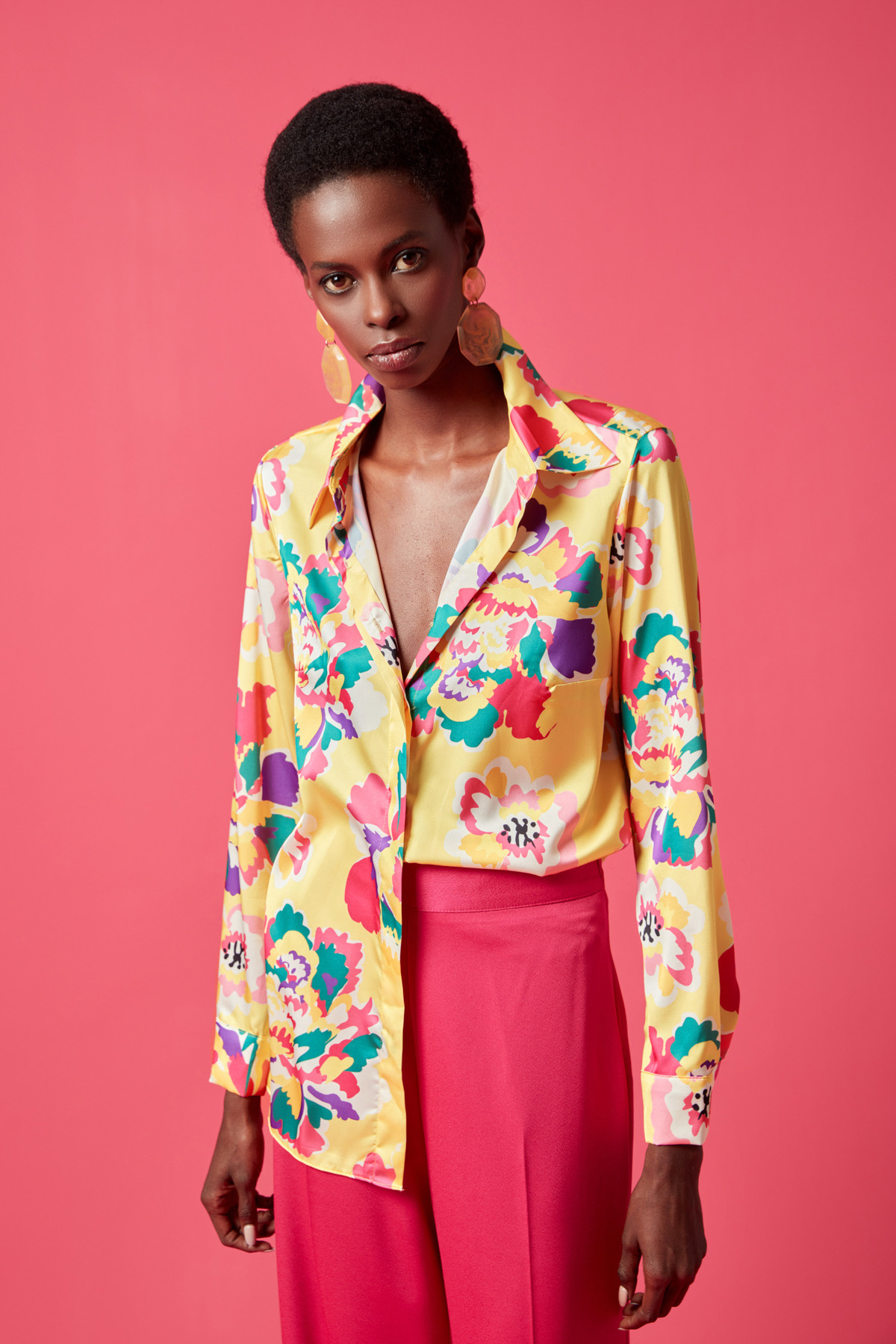 Patterned Classic Shirt - YELLOW