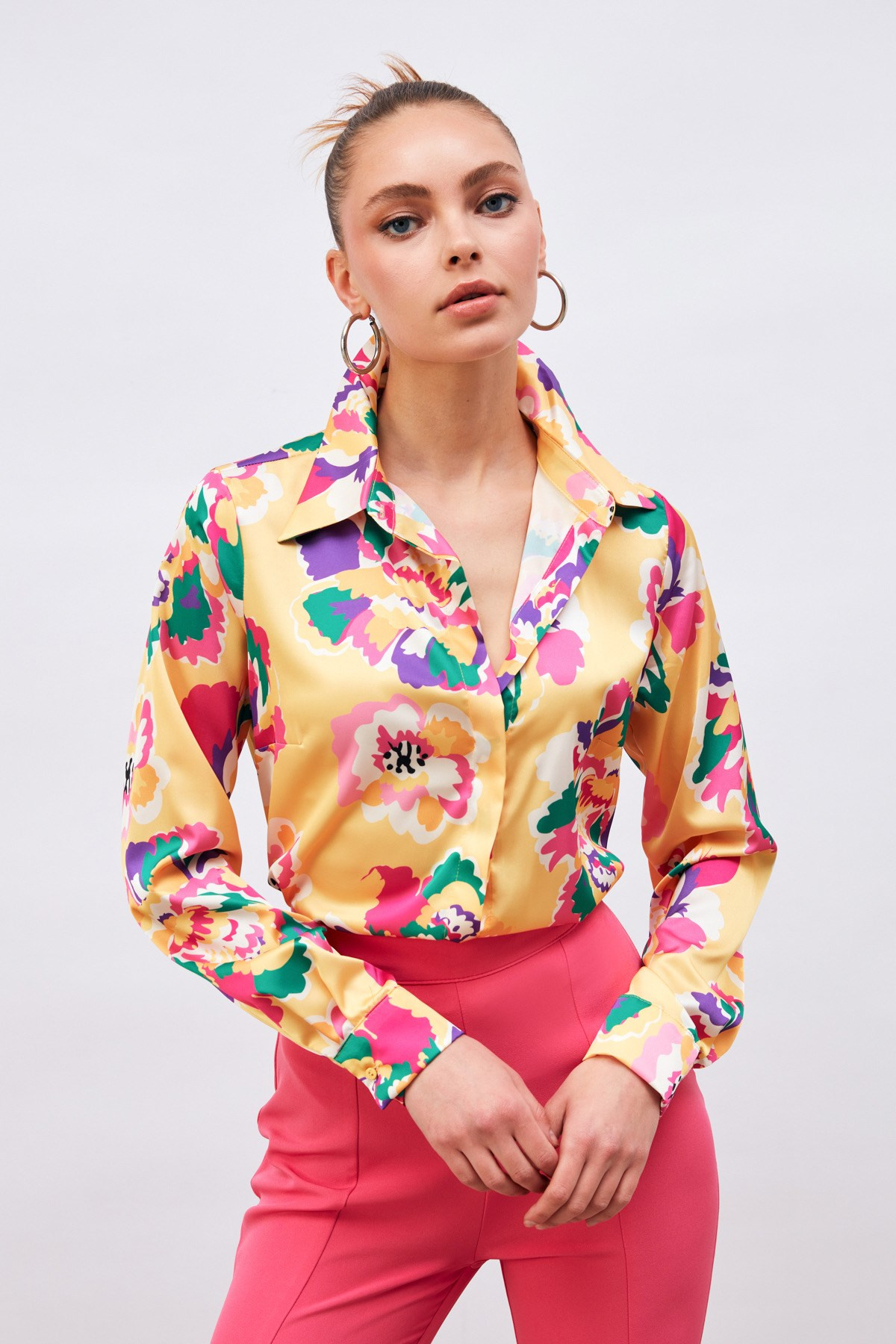 Patterned Classic Shirt - YELLOW