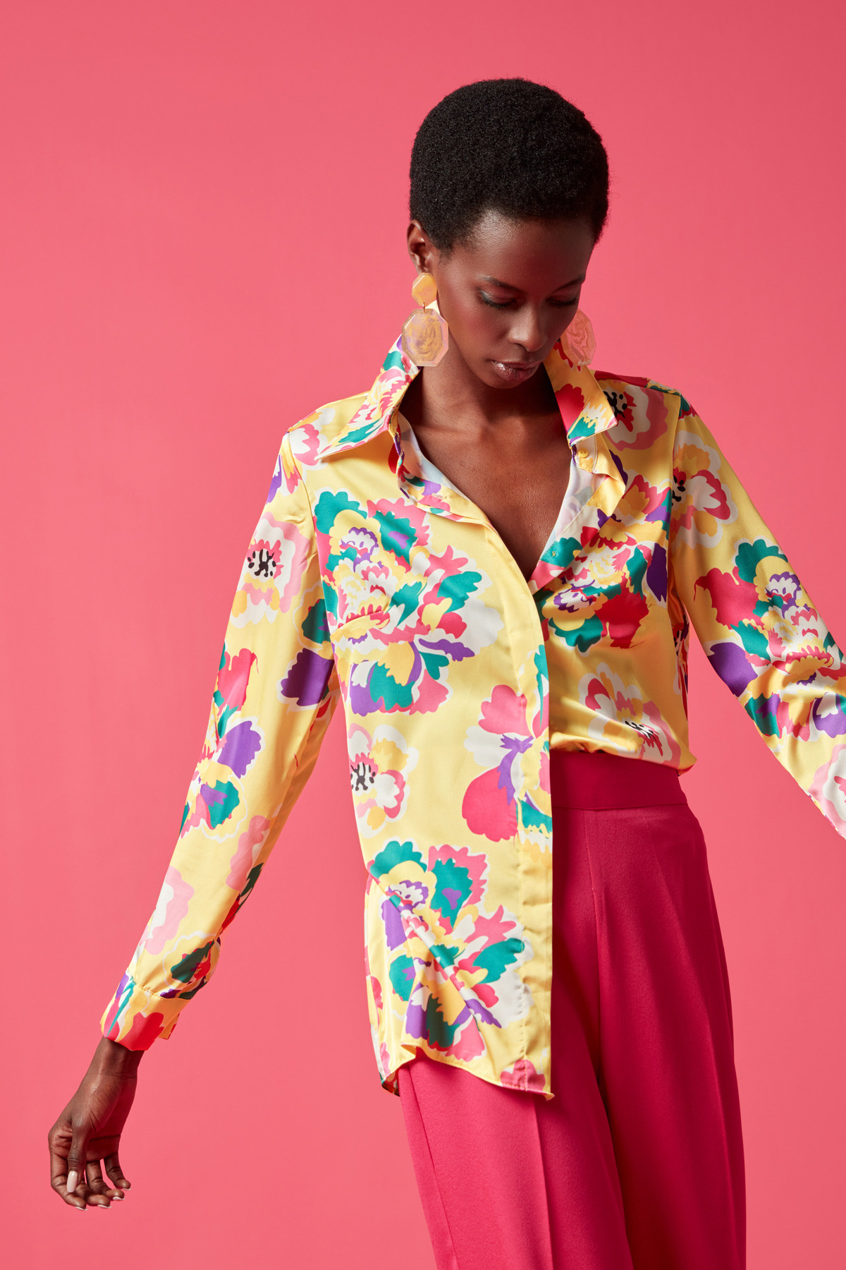 Patterned Classic Shirt - YELLOW