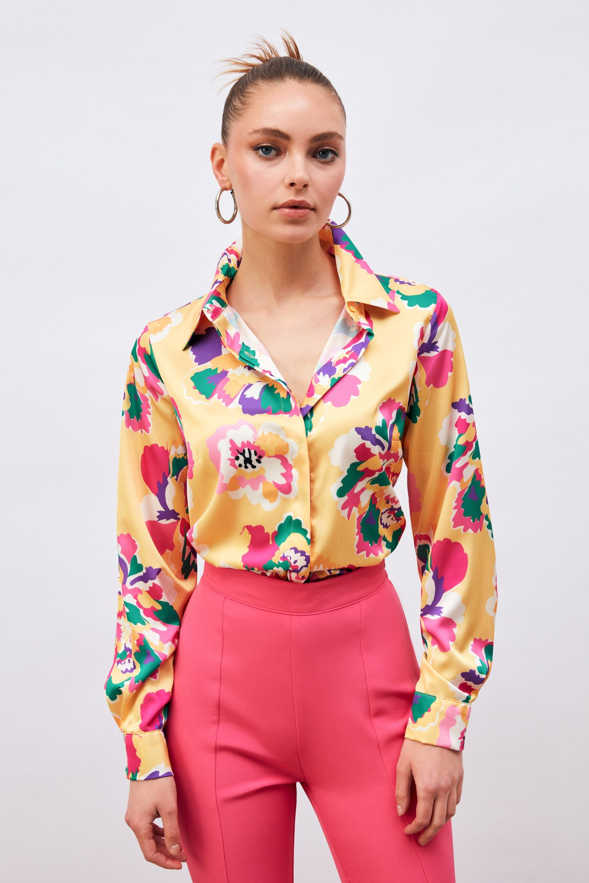 Patterned Classic Shirt - YELLOW