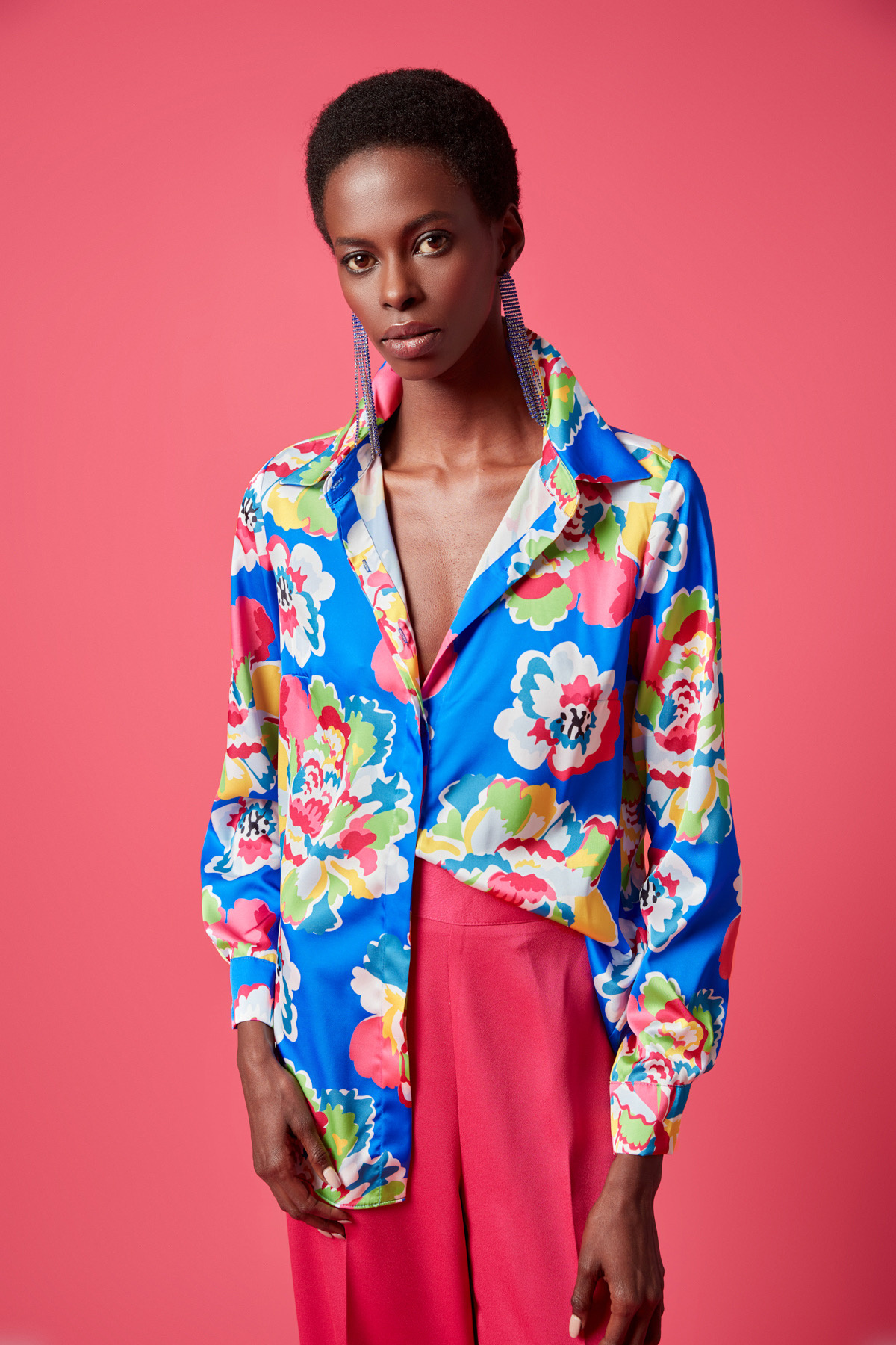 Patterned Classic Shirt - SAX BLUE