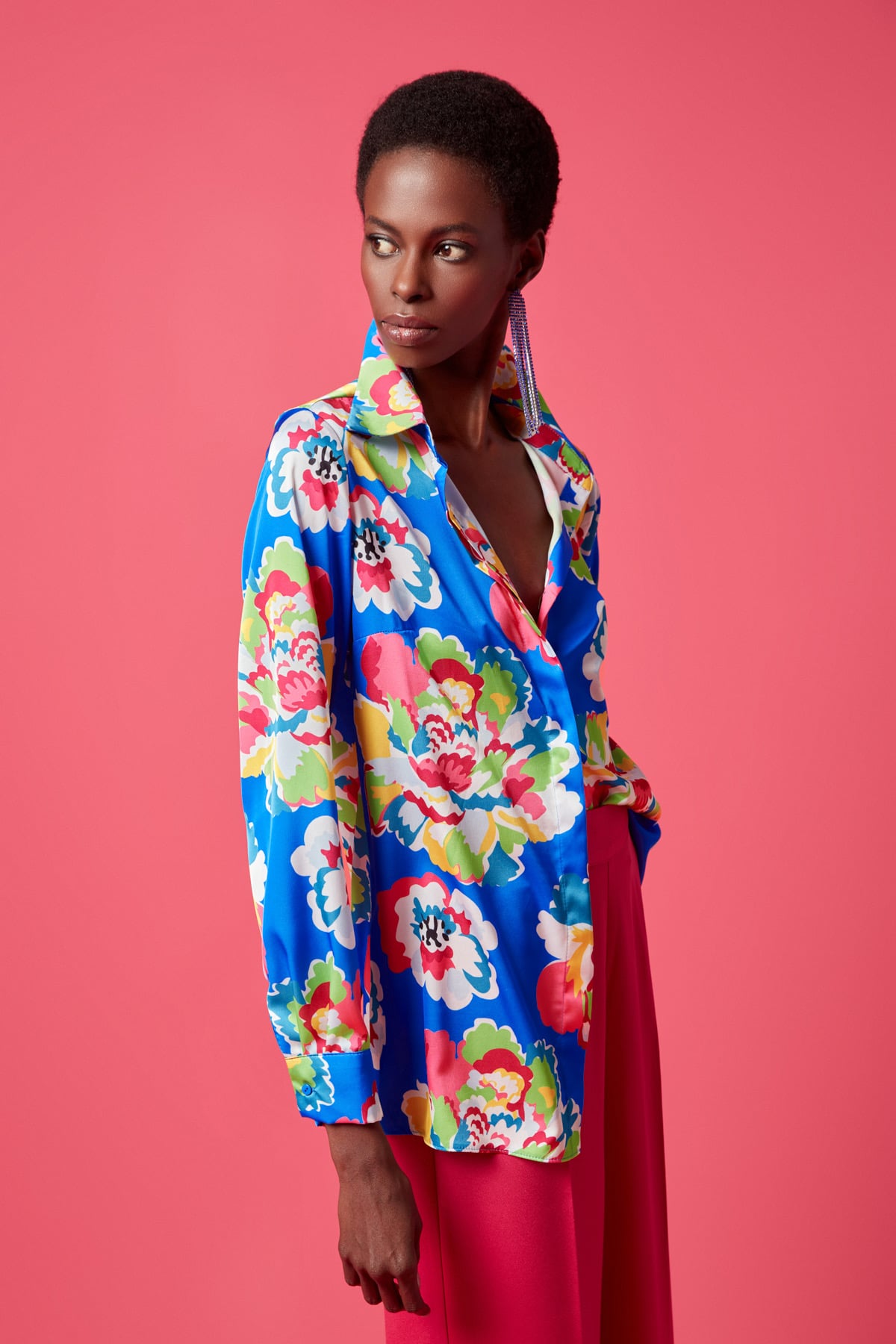 Patterned Classic Shirt - SAX BLUE