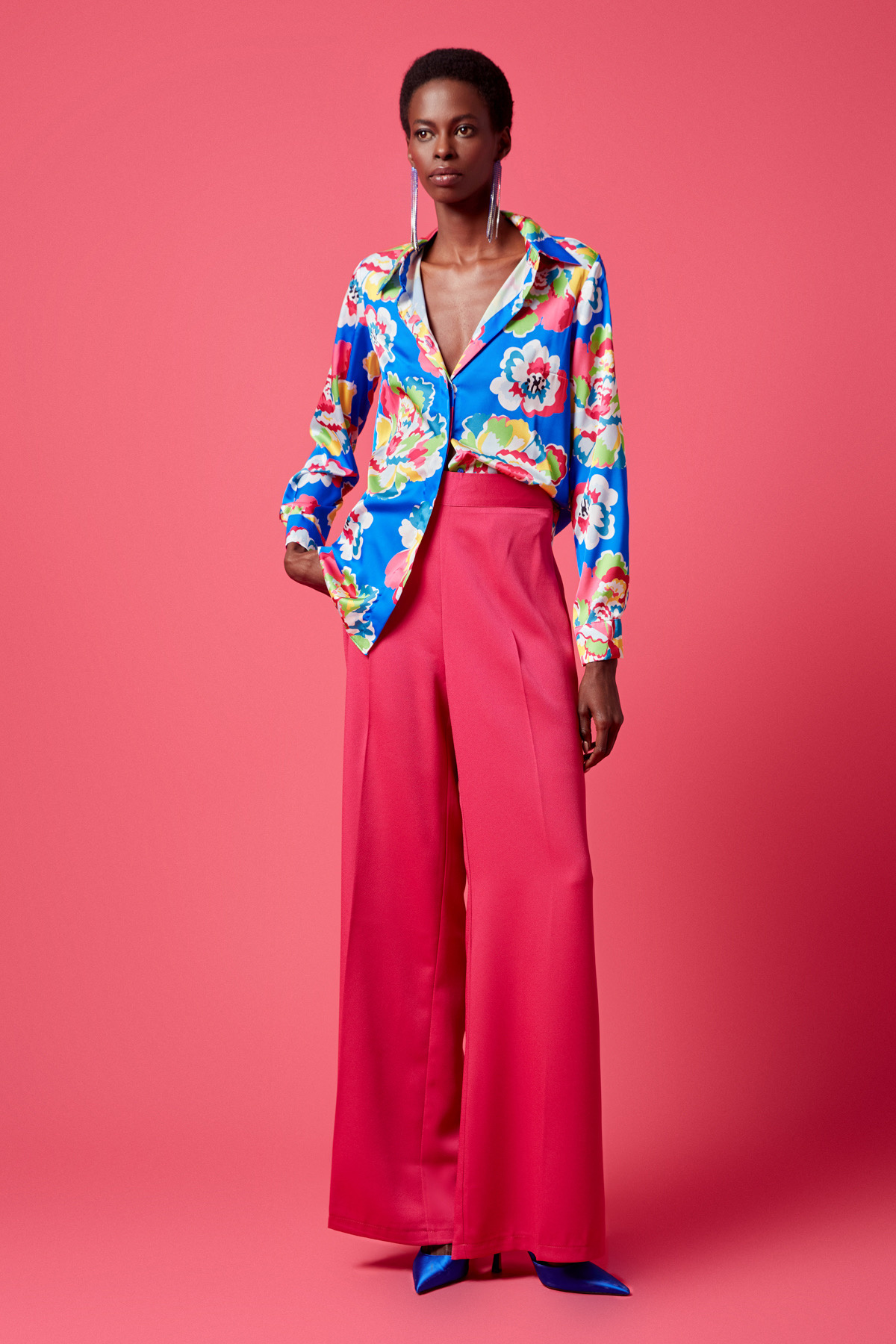 Patterned Classic Shirt - SAX BLUE