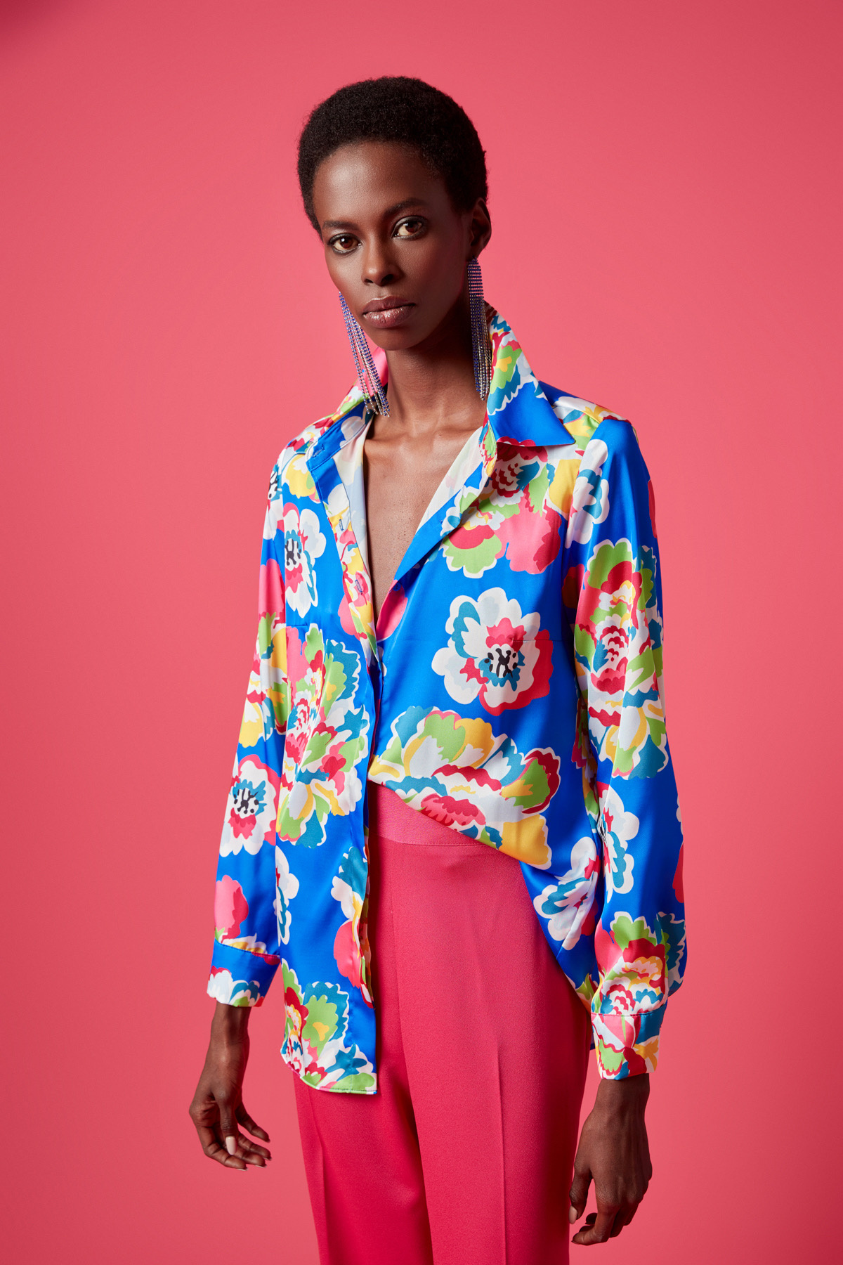 Patterned Classic Shirt - SAX BLUE