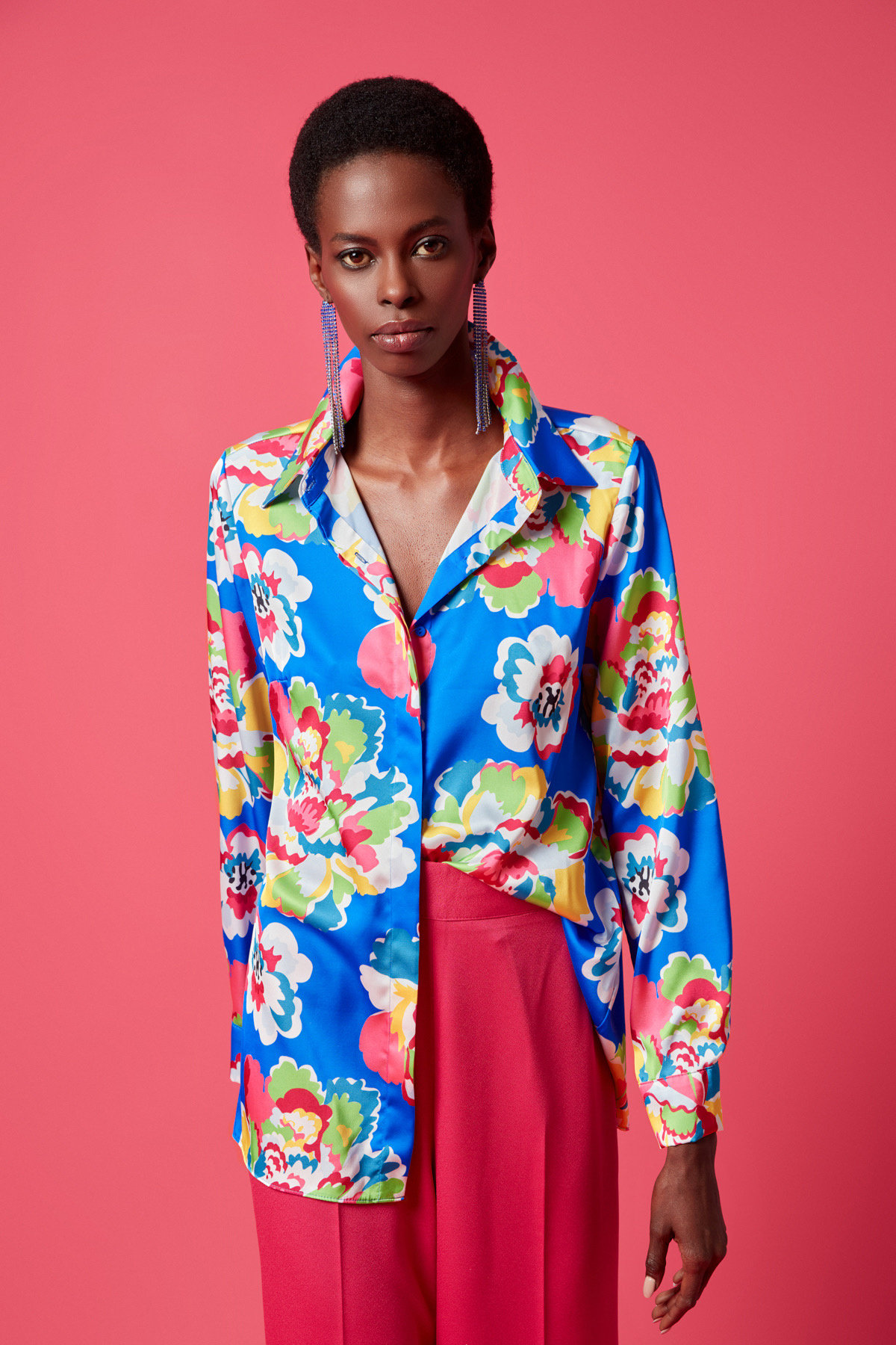 Patterned Classic Shirt - SAX BLUE