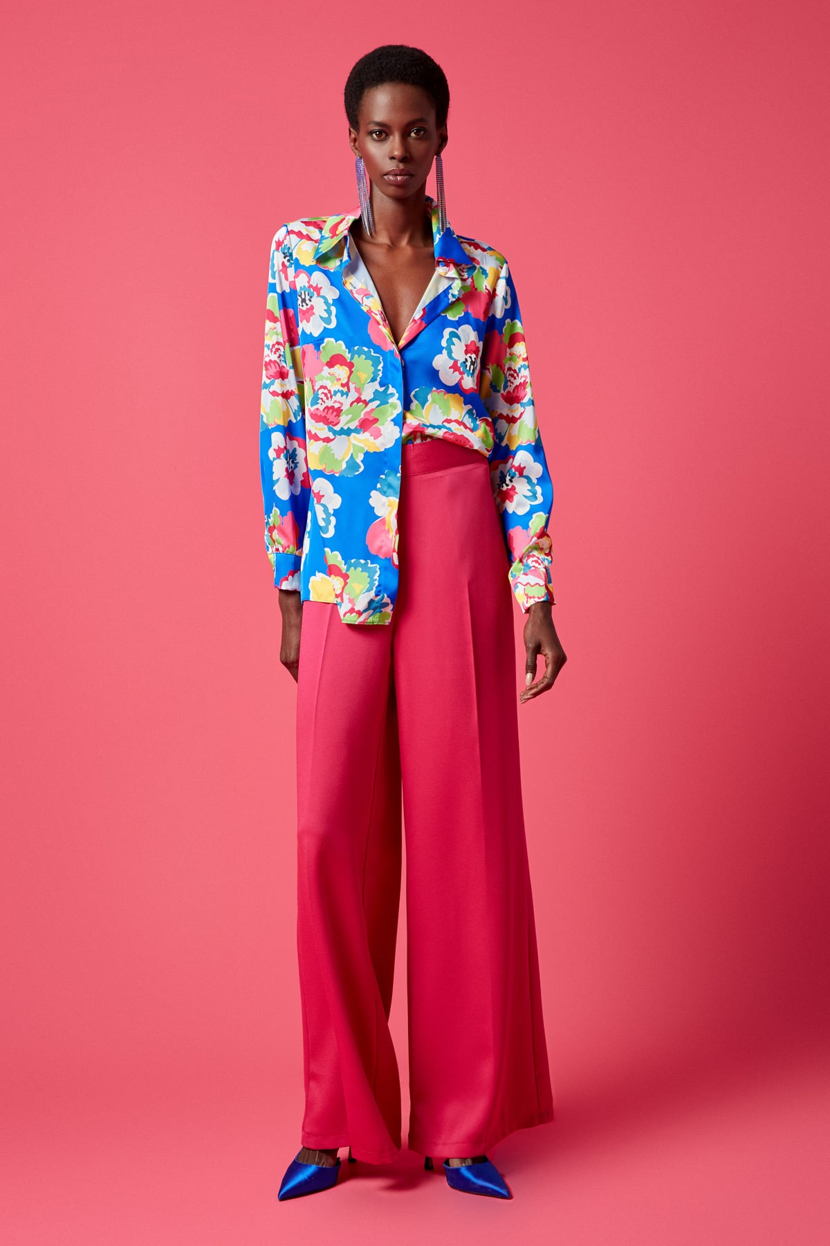 Patterned Classic Shirt - SAX BLUE