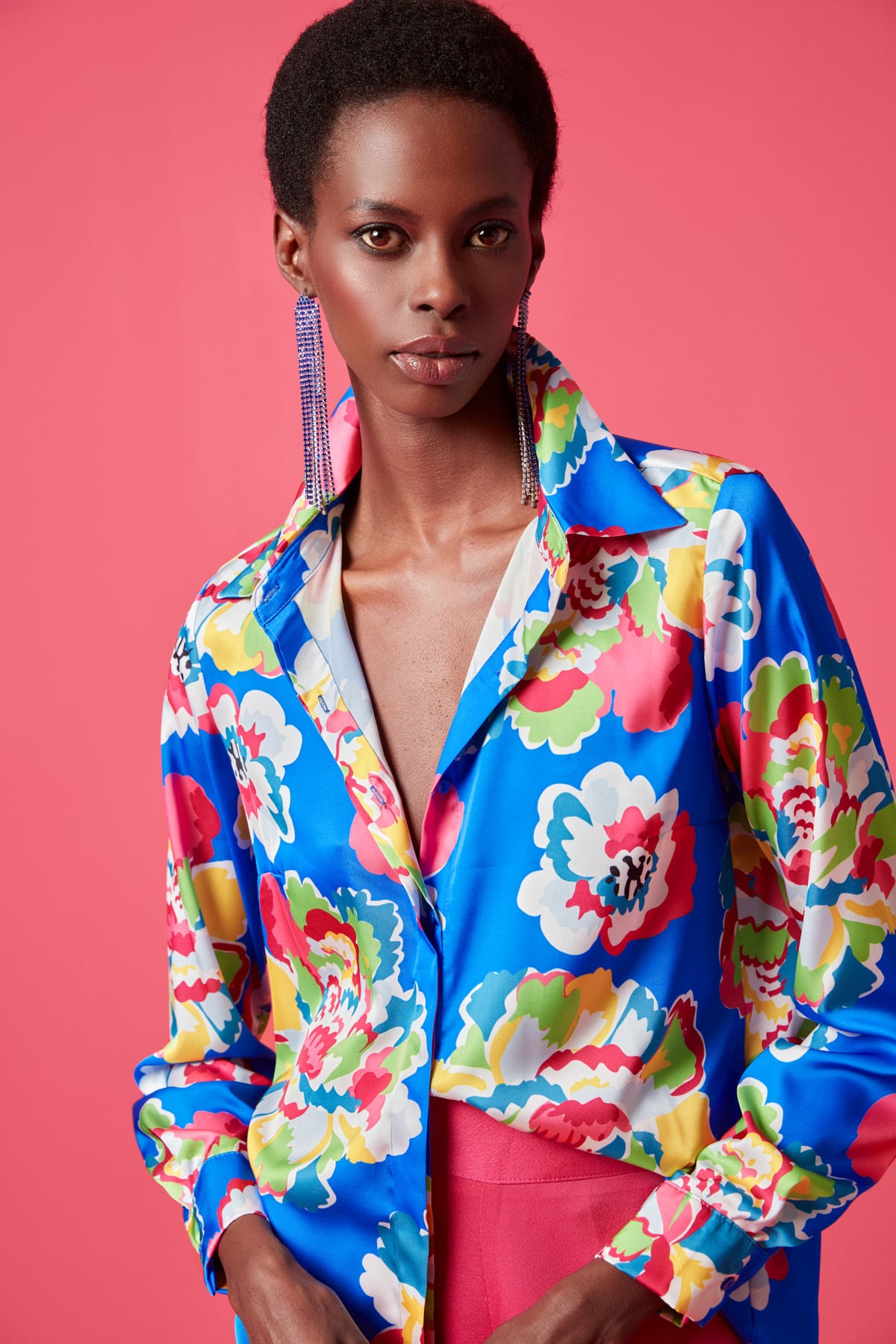 Patterned Classic Shirt - SAX BLUE
