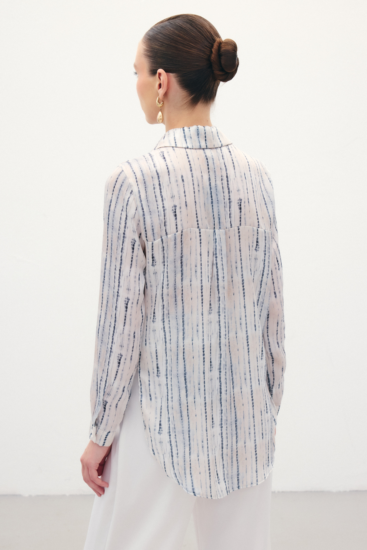 Desenli Klasik Gömlek - Siyah