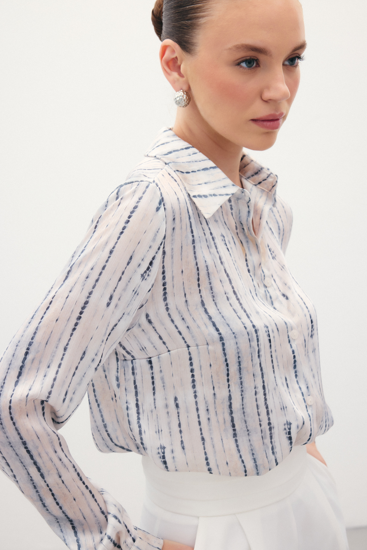 Desenli Klasik Gömlek - Siyah