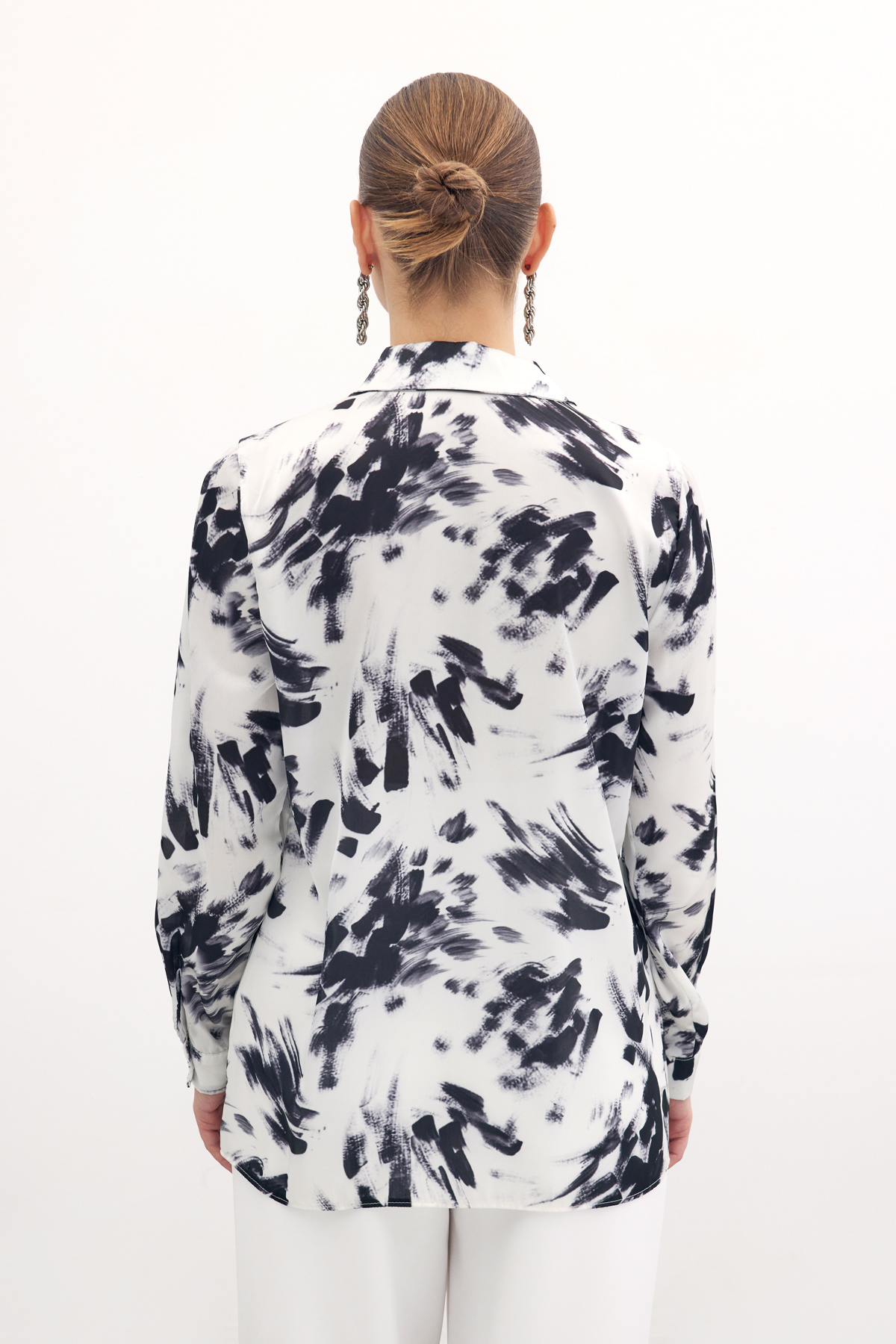 Desenli Klasik Gömlek - SİYAH