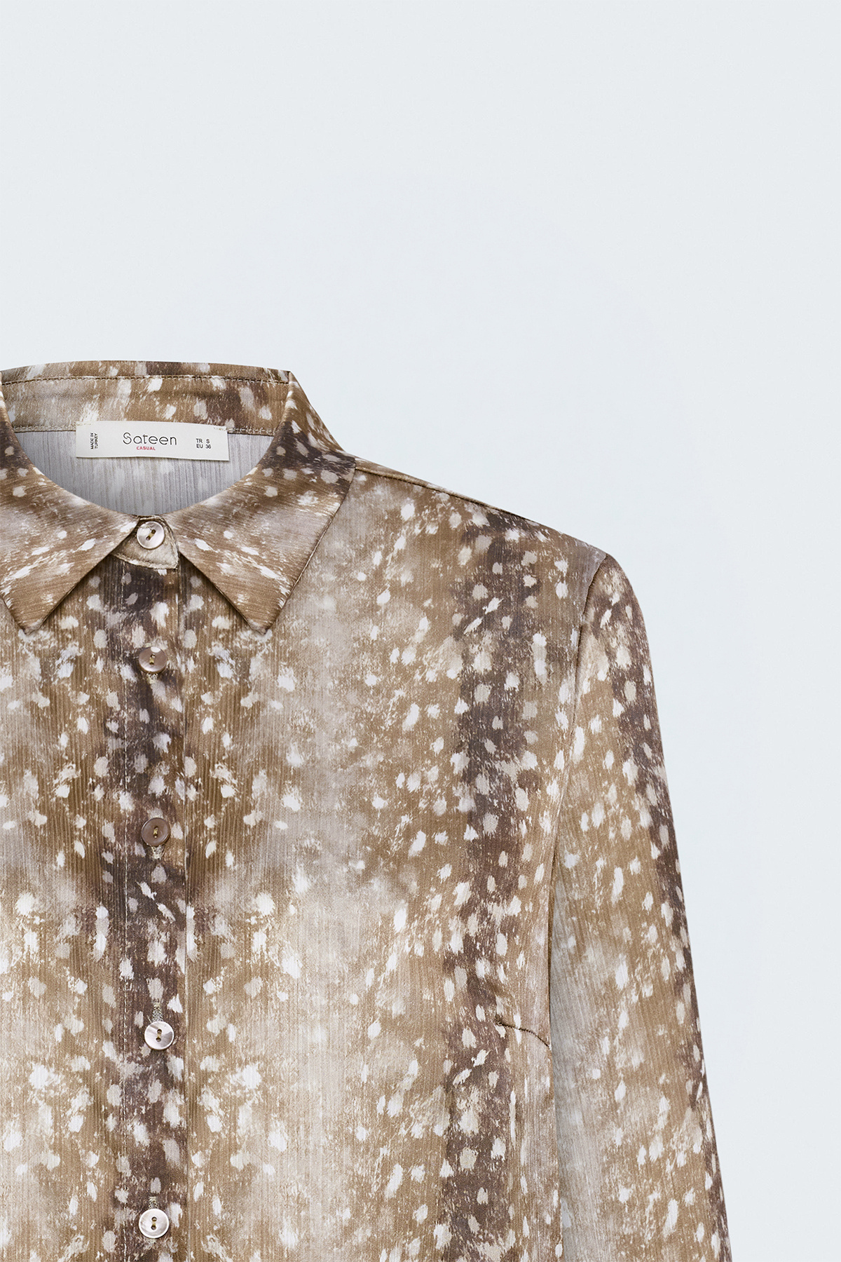 Patterned Classic Shirt - Mınk