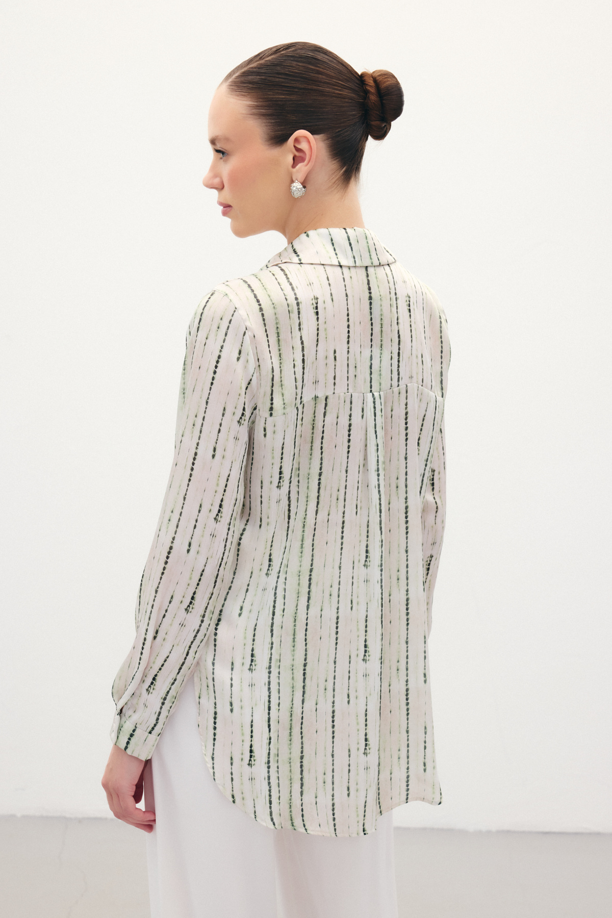 Desenli Klasik Gömlek - Yeşil