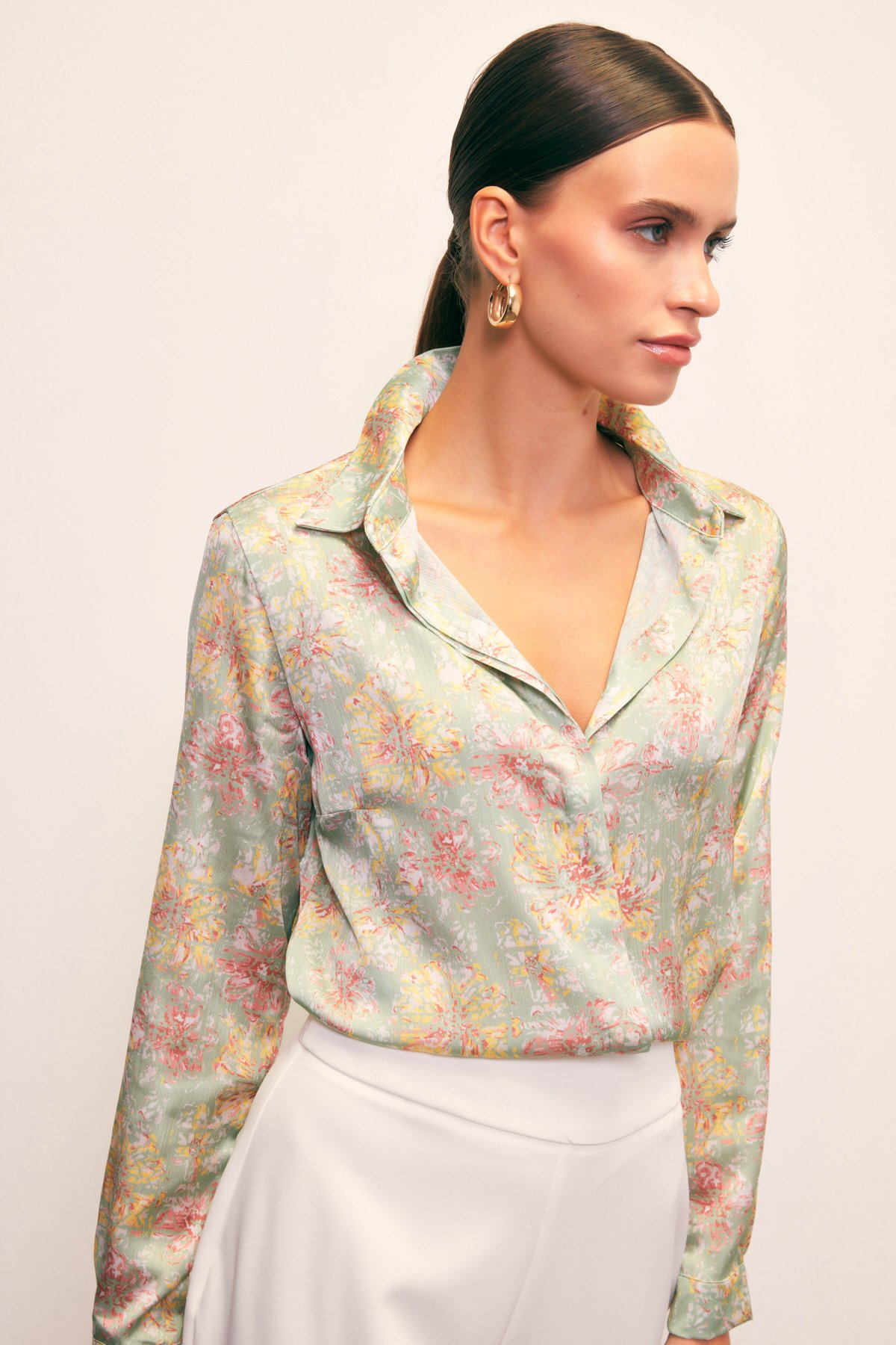 Desenli Salaş Gömlek - ÇAĞLA YEŞİLİ