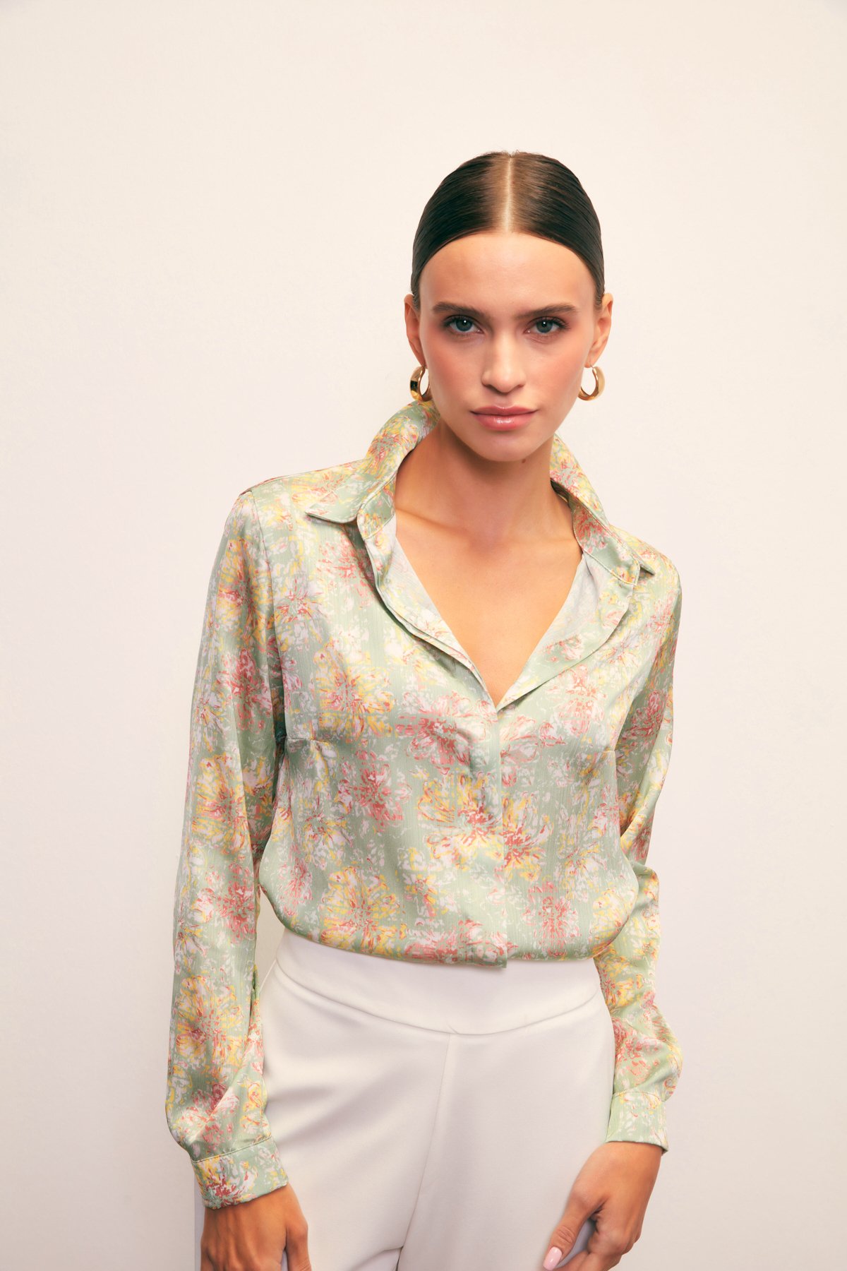 Desenli Salaş Gömlek - ÇAĞLA YEŞİLİ