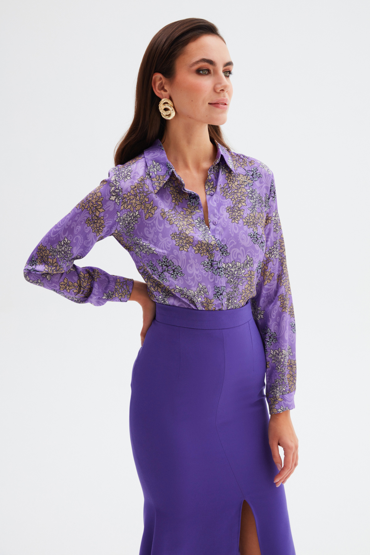 Patterned Loose Shirt - LILA