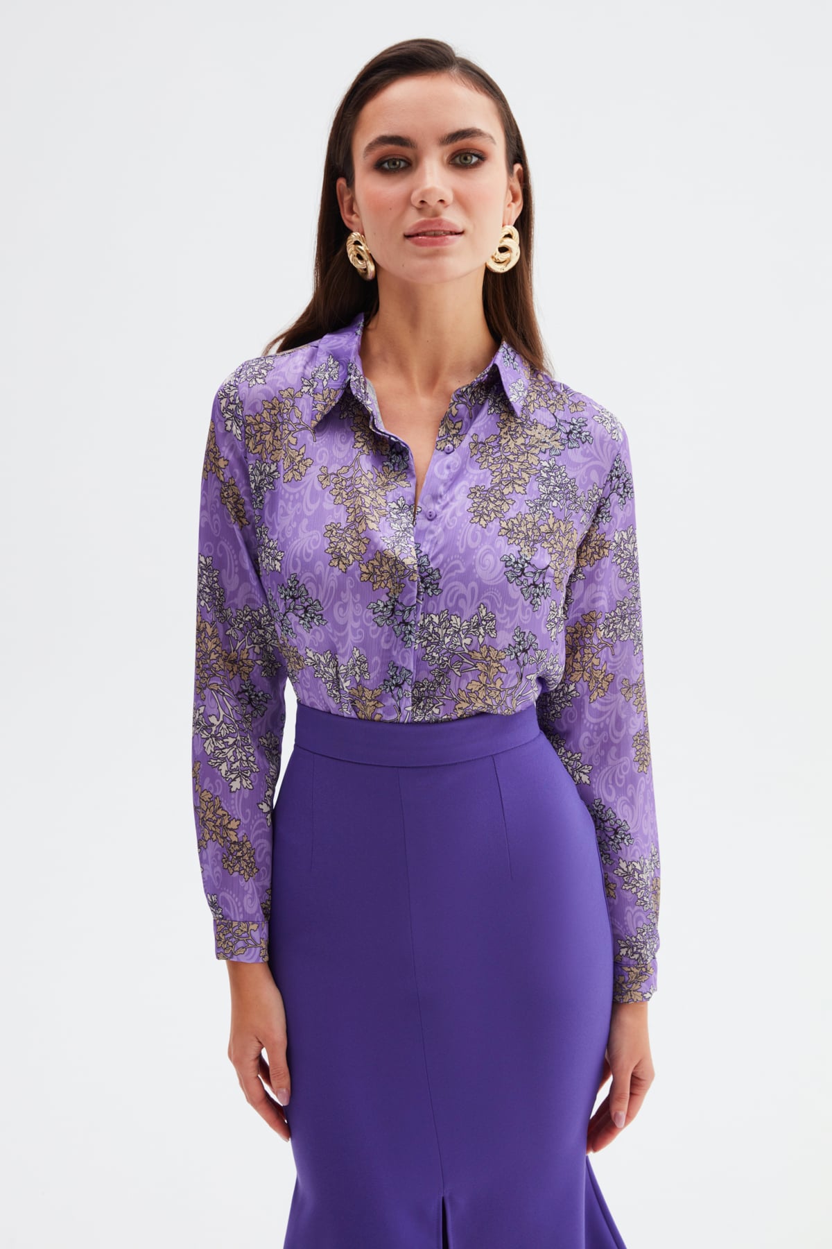 Patterned Loose Shirt - LILA
