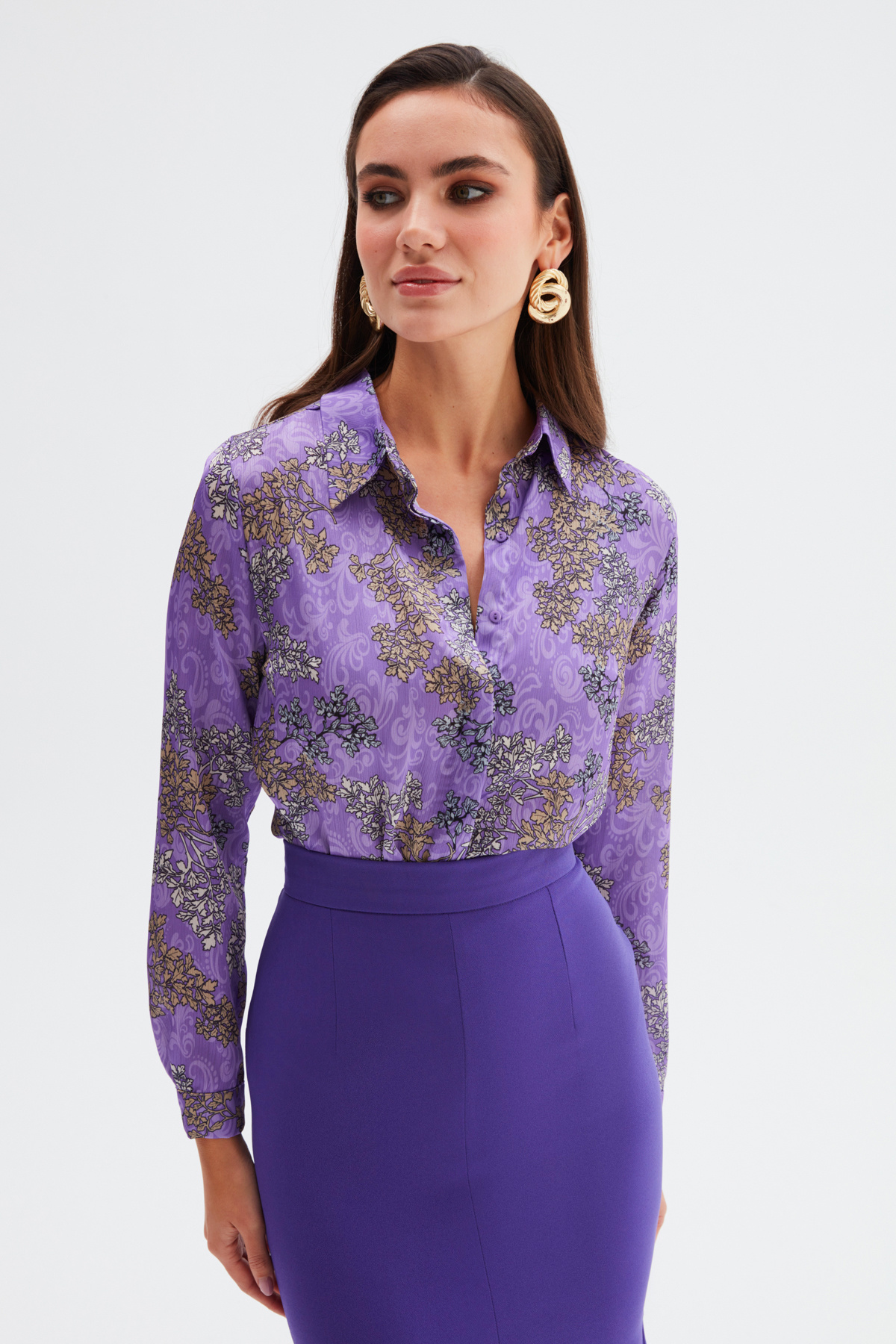 Patterned Loose Shirt - LILA
