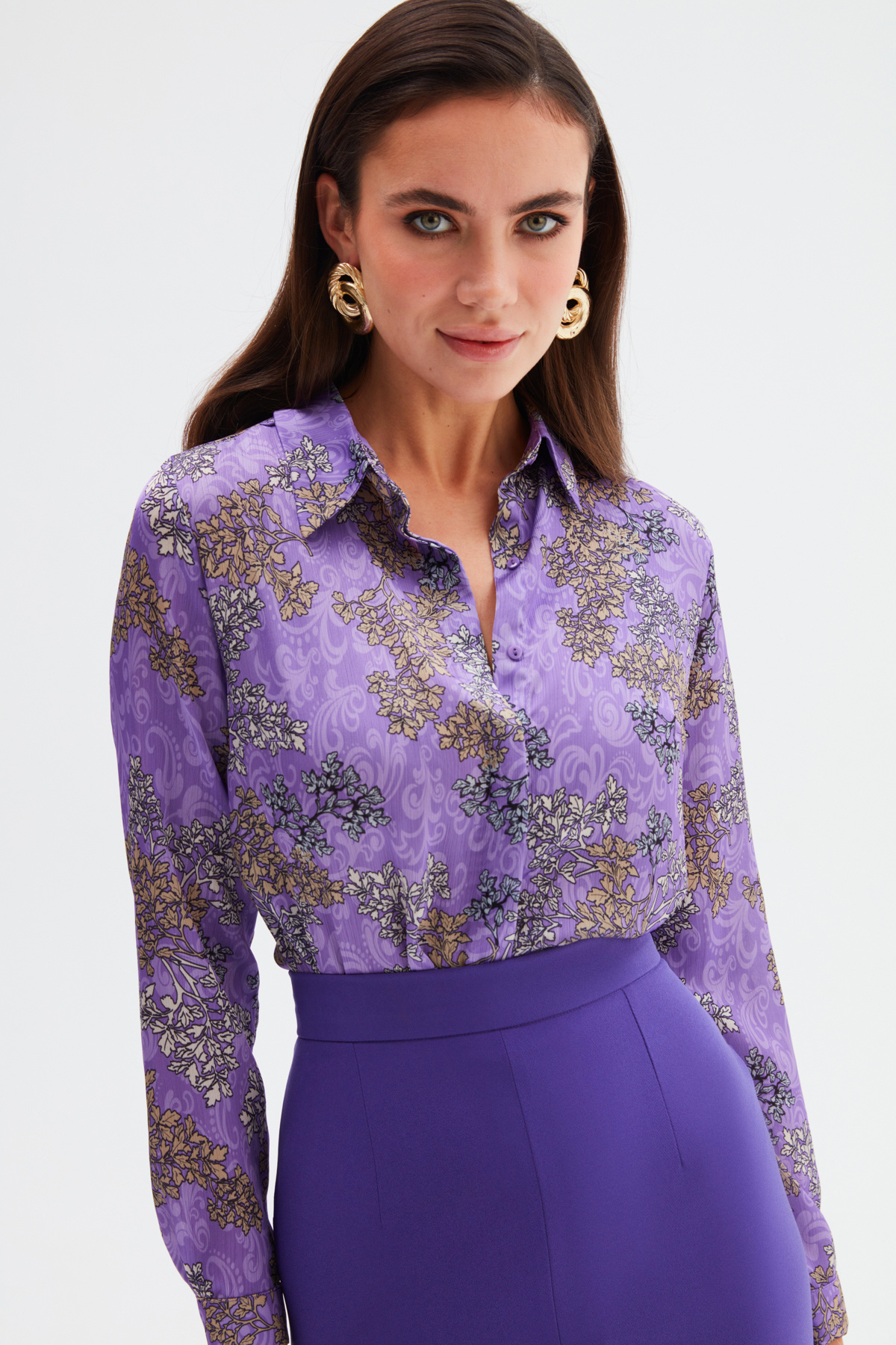 Patterned Loose Shirt - LILA