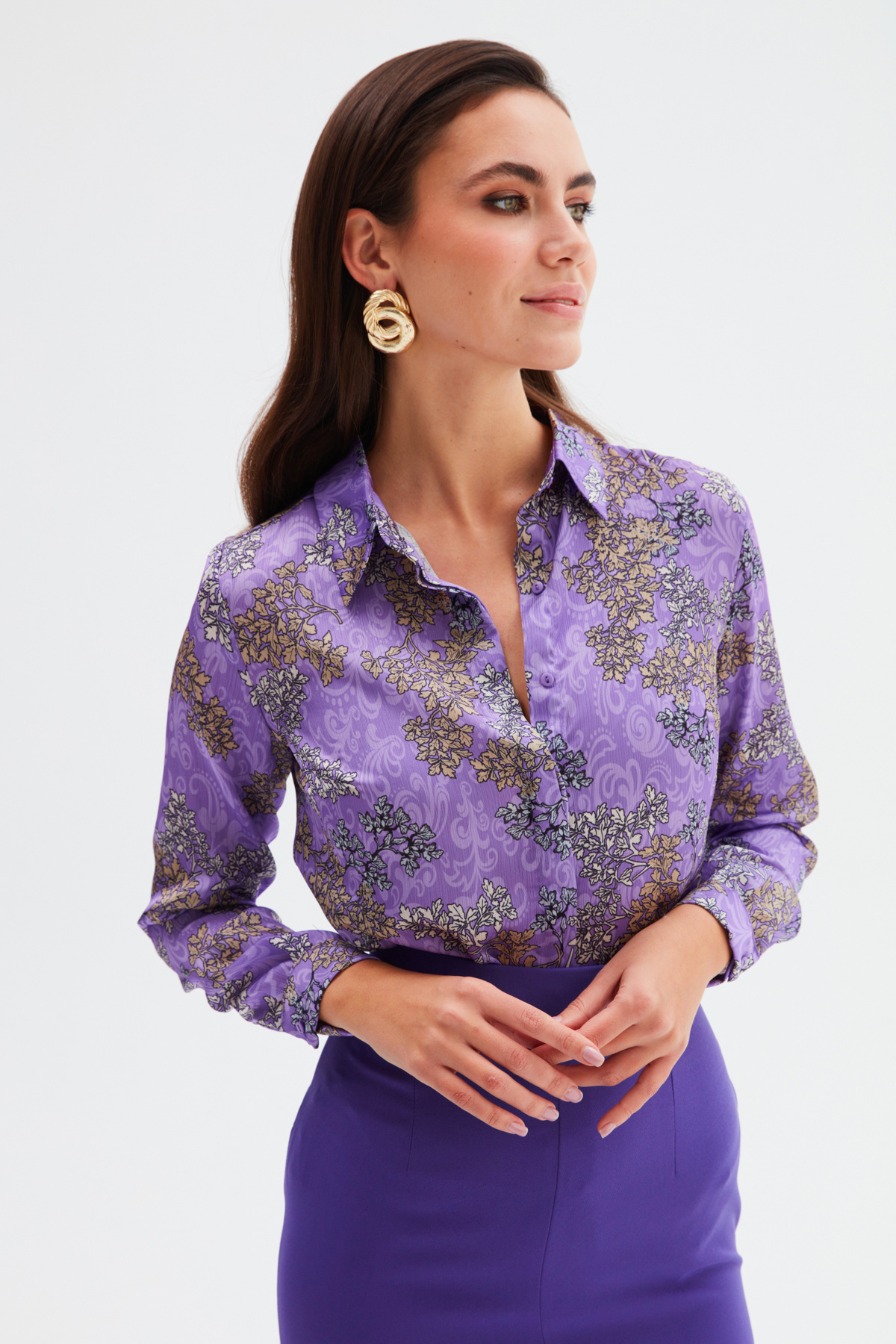 Patterned Loose Shirt - LILA