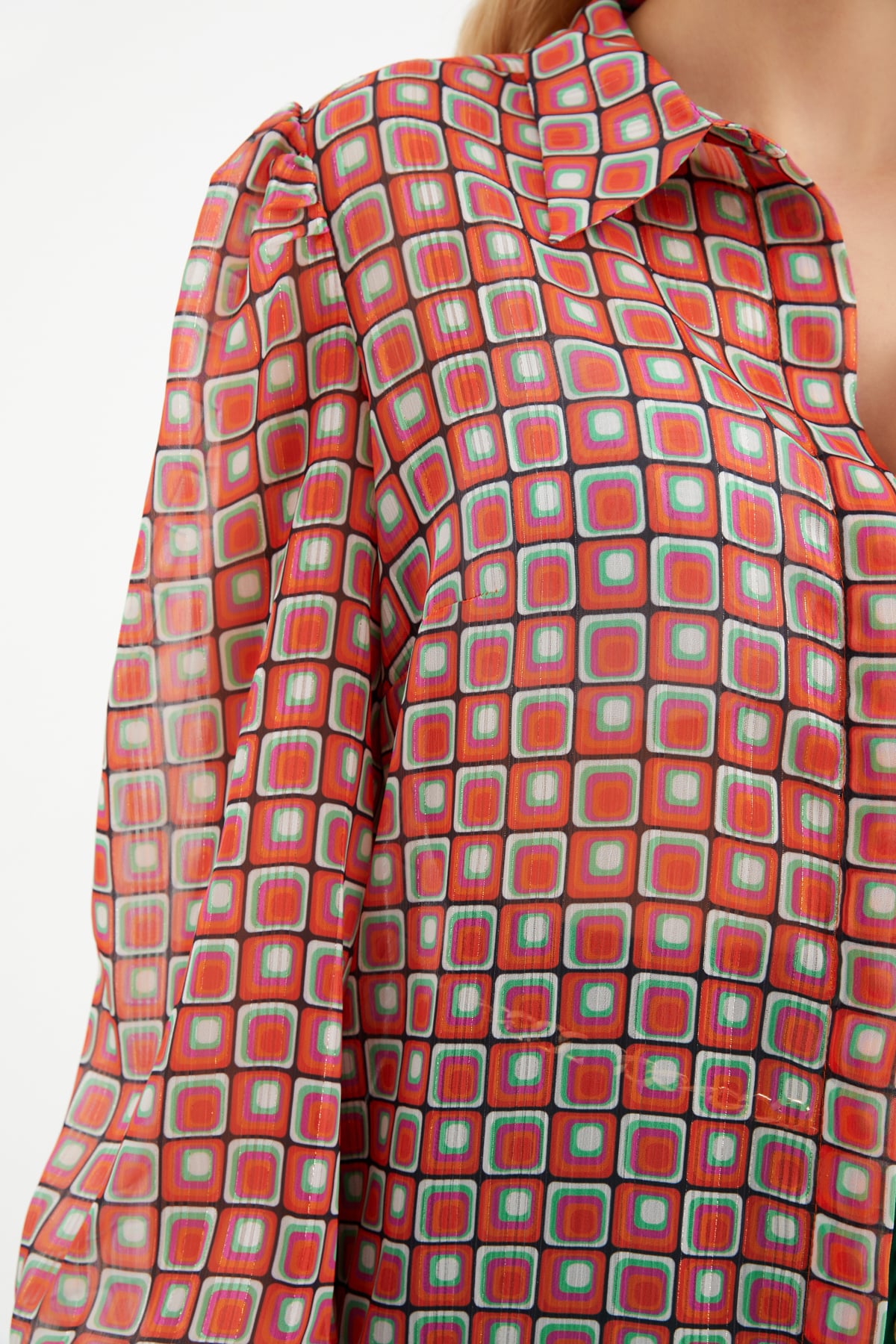 Patterned shabby shirt - ORANJ