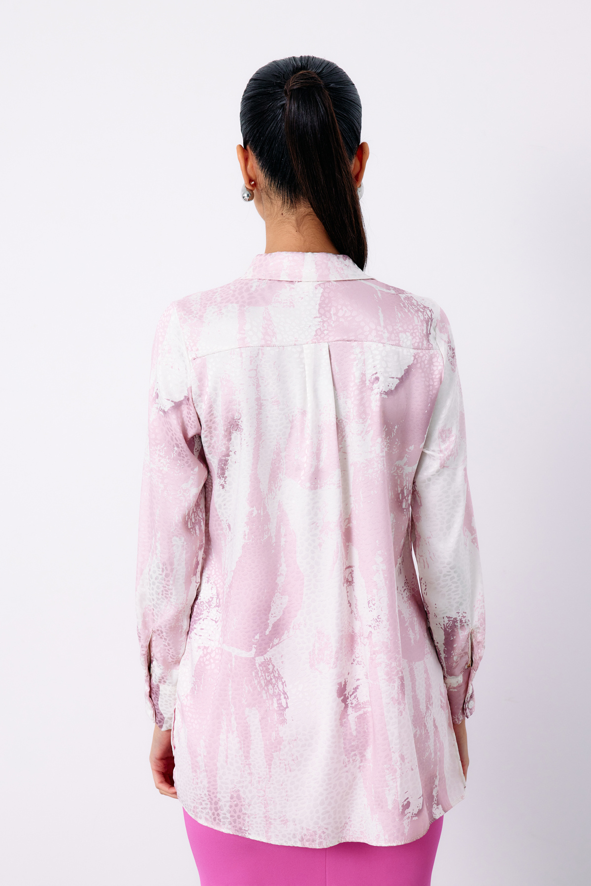 Desenli Salaş Gömlek - PUDRA