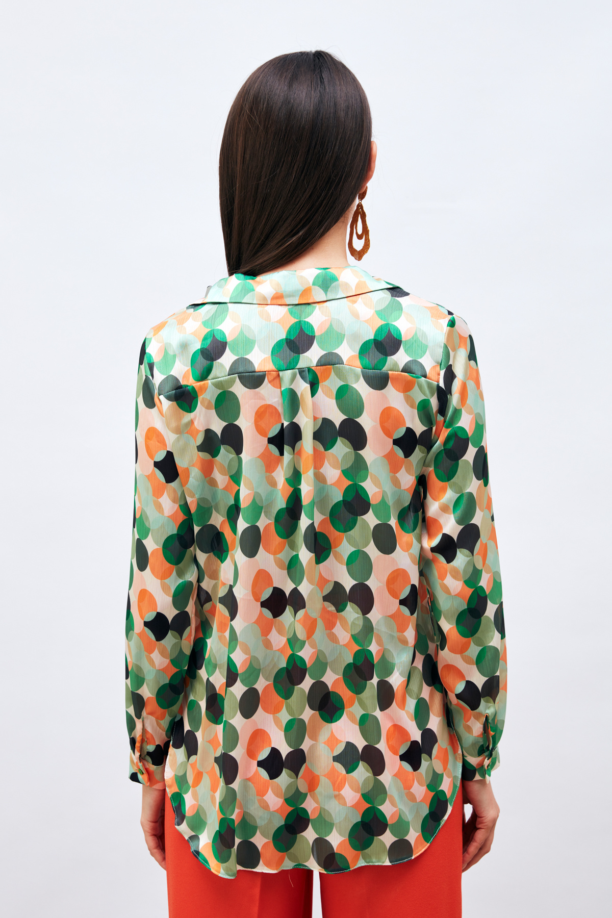 Patterned Loose Shirt - GREEN
