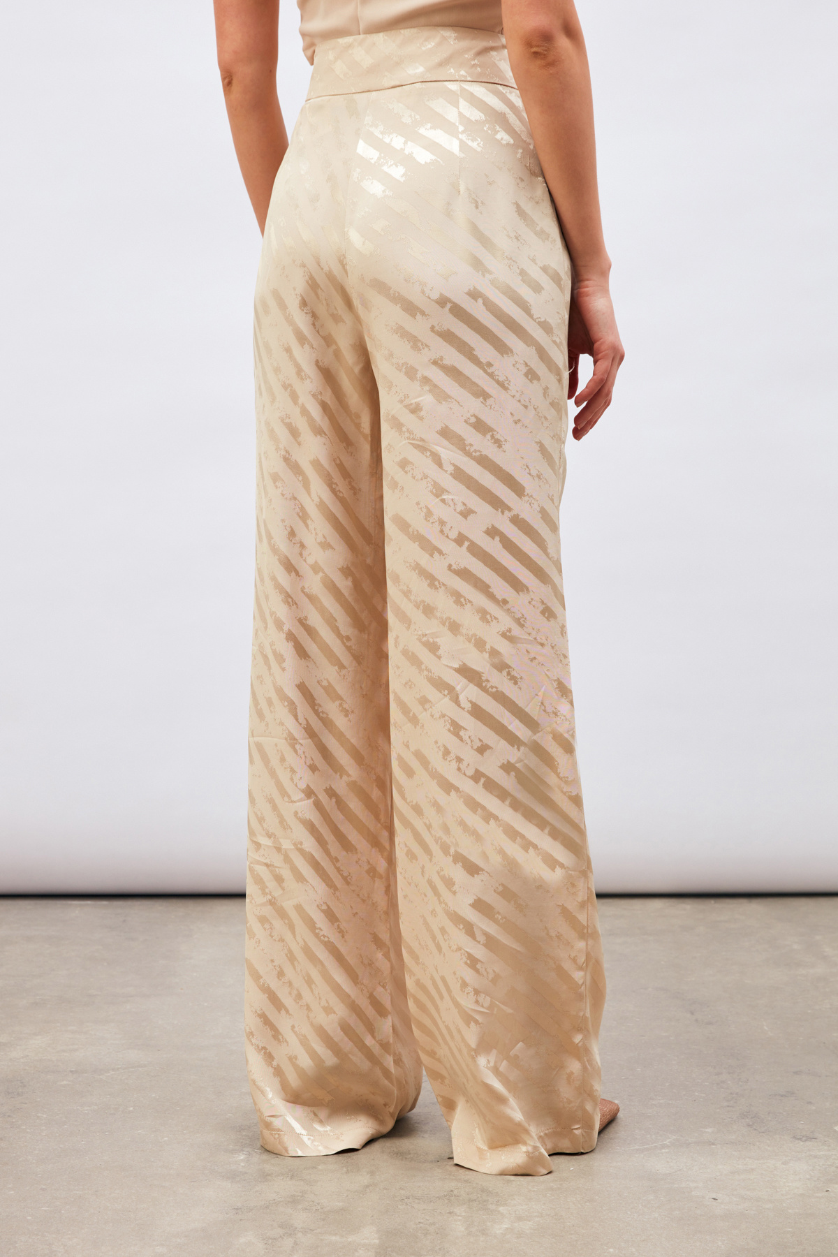 Desenli Salaş Pantolon - BEJ