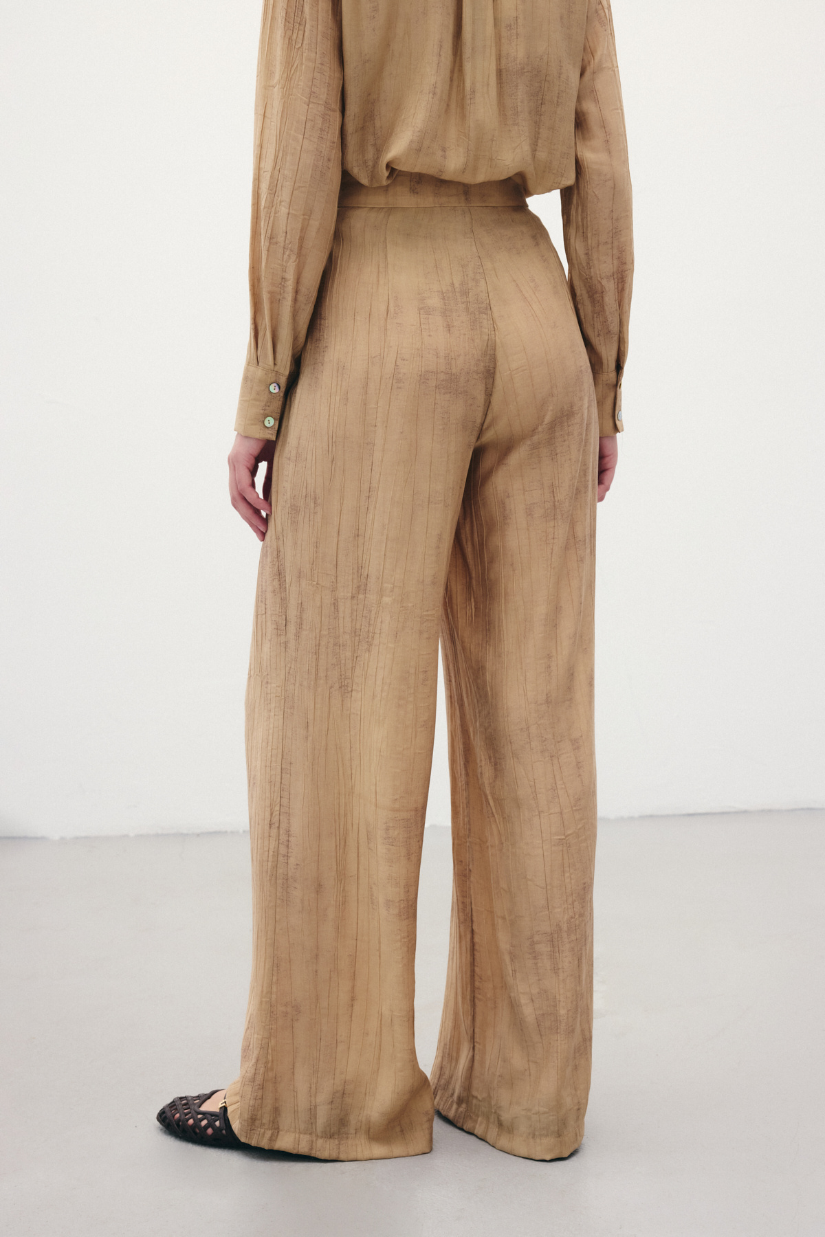 Desenli Salaş Pantolon - Camel