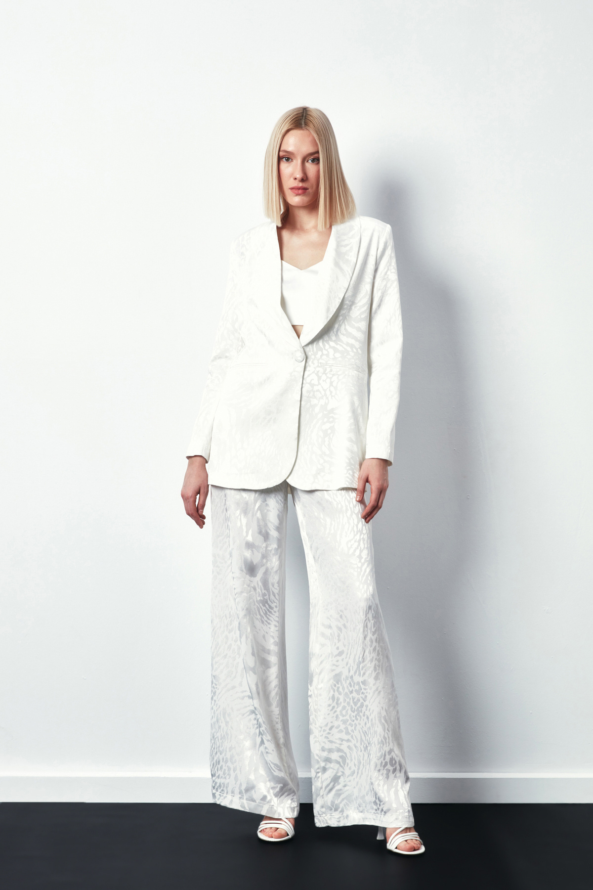 Desenli Salaş Pantolon - EKRU