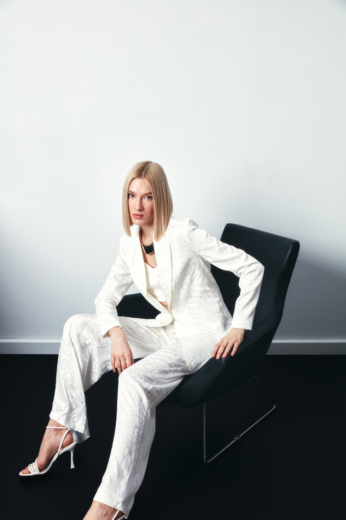 Desenli Salaş Pantolon - EKRU