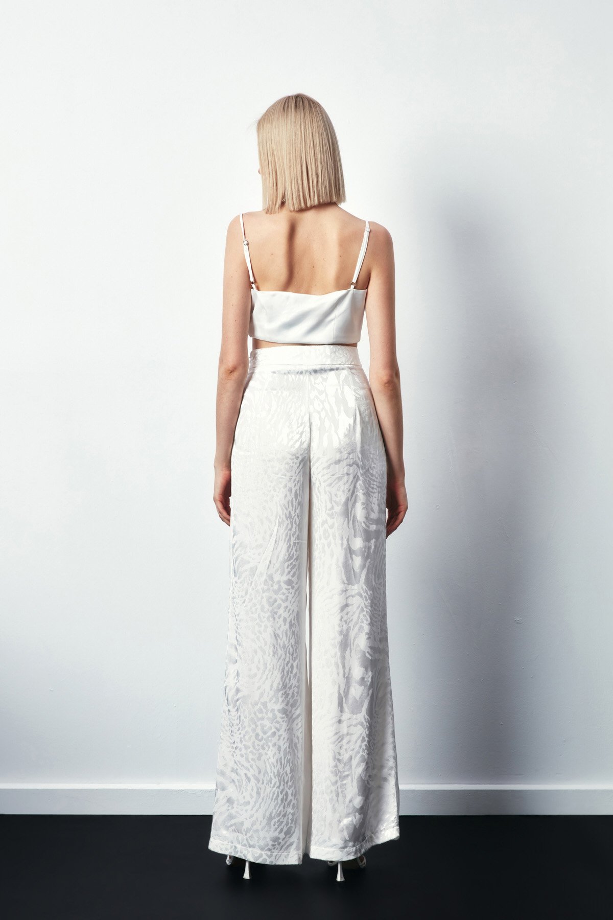 Desenli Salaş Pantolon - EKRU