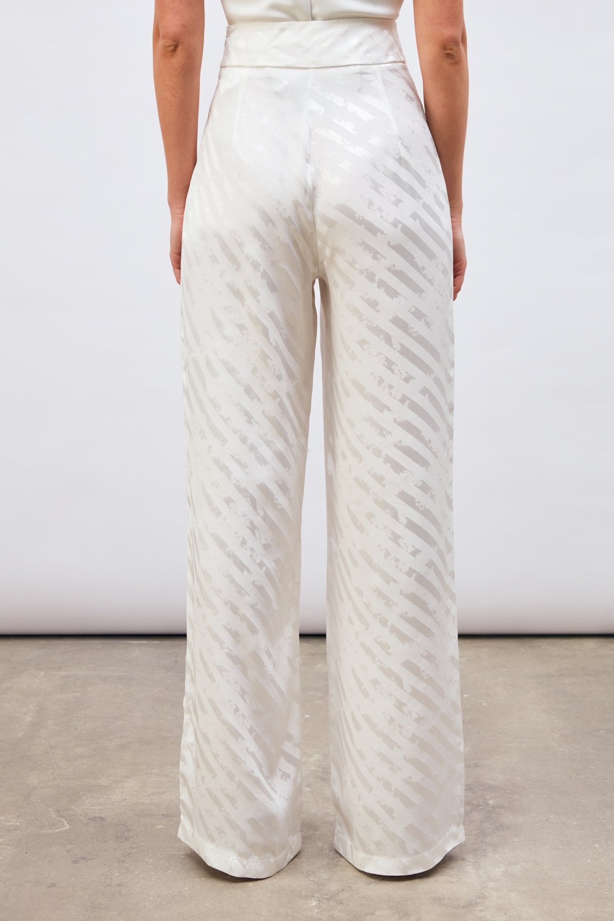 Desenli Salaş Pantolon - EKRU