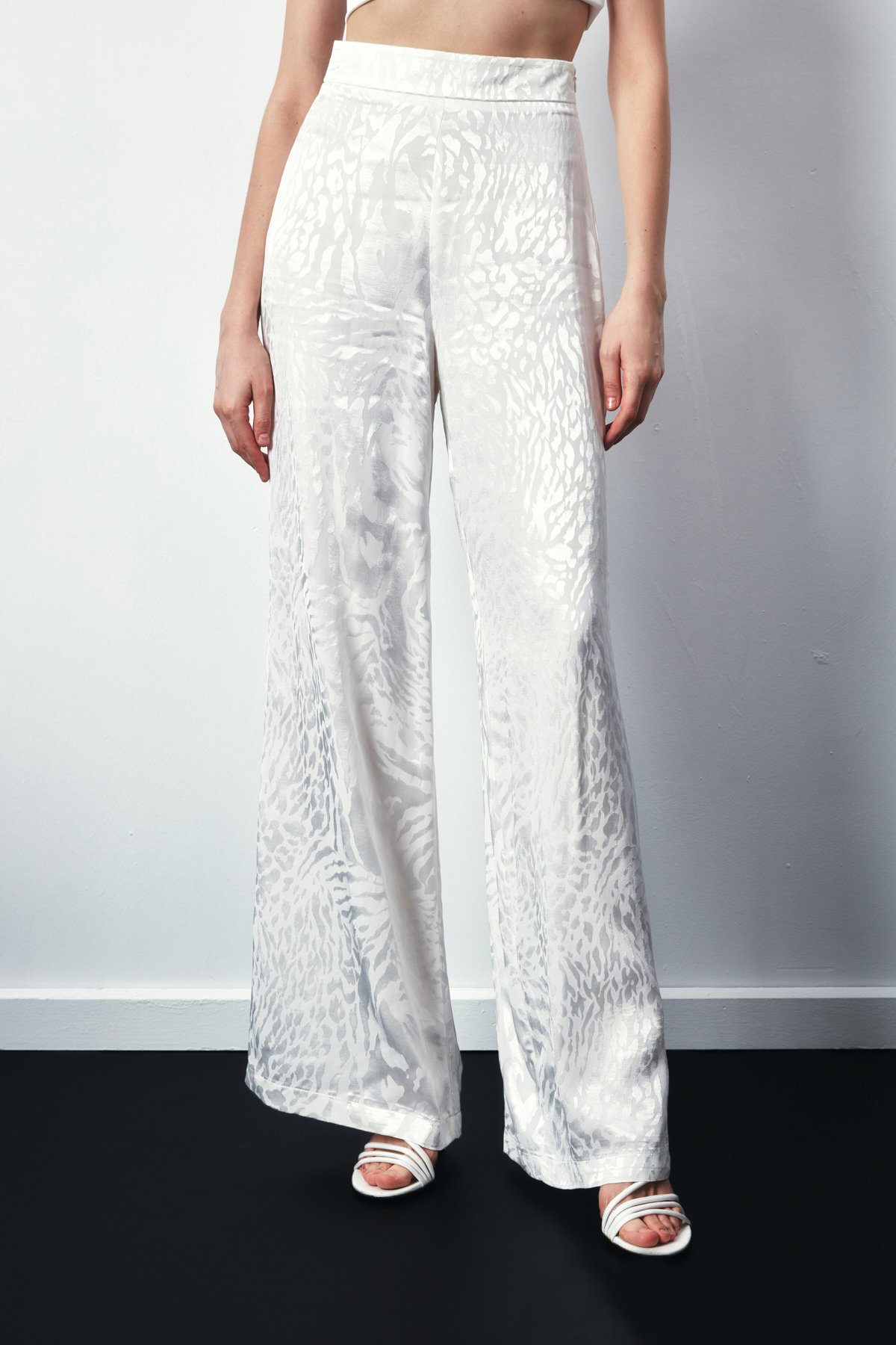 Desenli Salaş Pantolon - EKRU