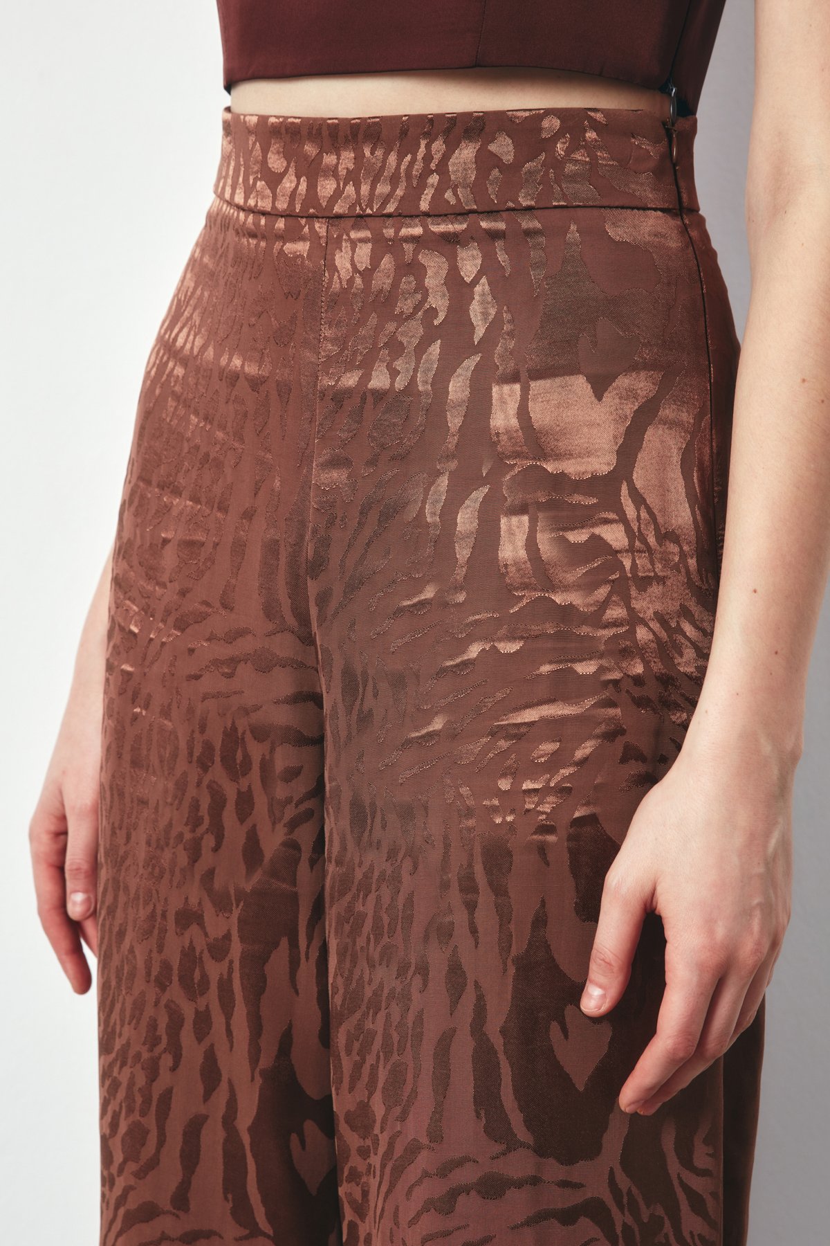 Desenli Salaş Pantolon - KAHVE