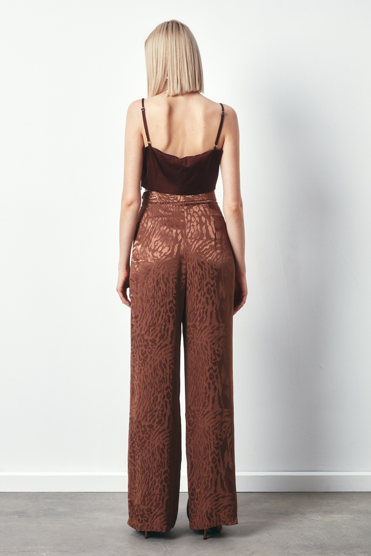 Desenli Salaş Pantolon - KAHVE