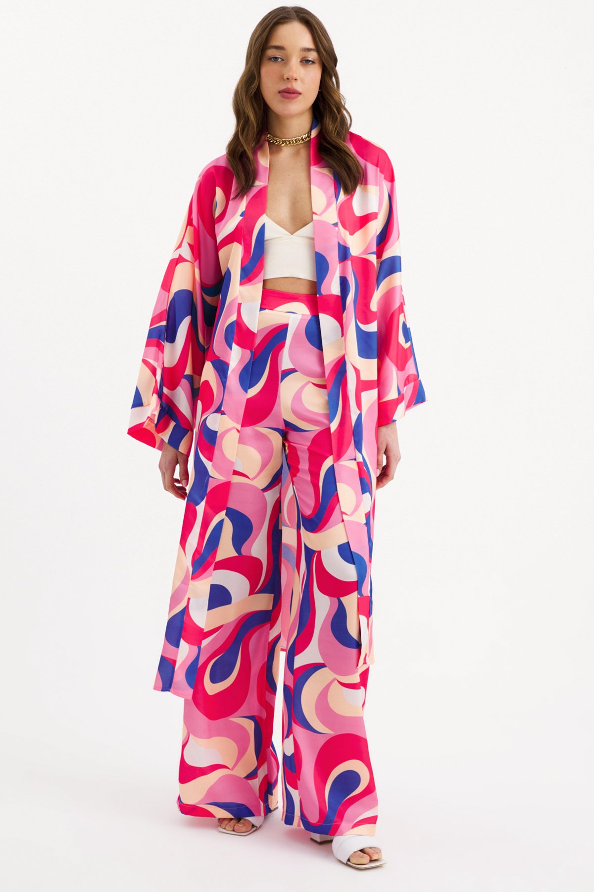 Desenli salaş pantolon - MERCAN