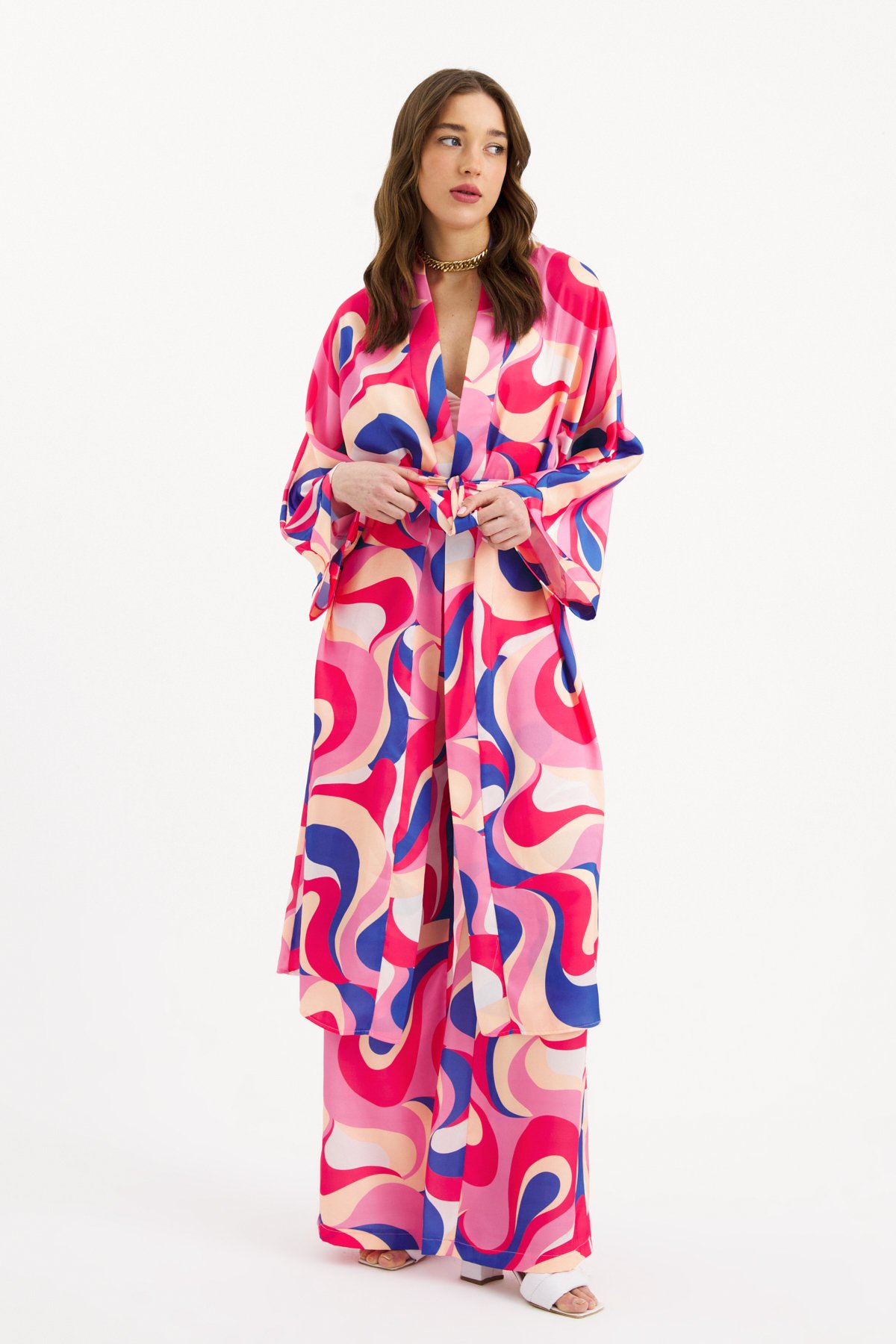 Desenli salaş pantolon - MERCAN