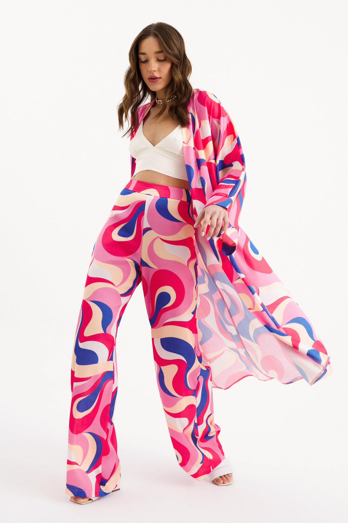 Desenli salaş pantolon - MERCAN