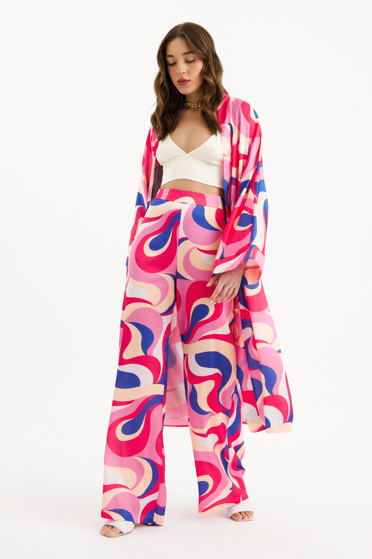 Desenli salaş pantolon - MERCAN