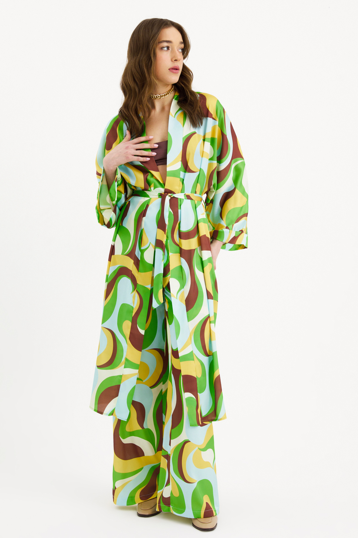 Desenli salaş pantolon - MİNT