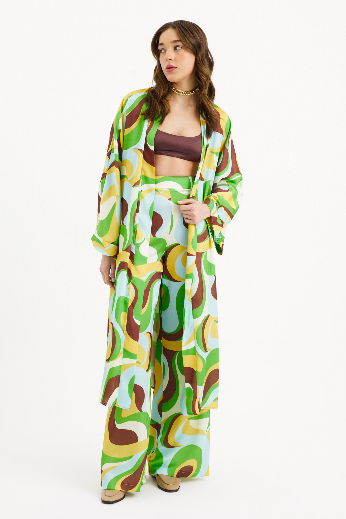 Desenli salaş pantolon - MİNT