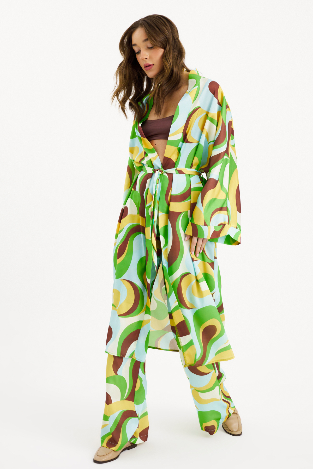 Desenli salaş pantolon - MİNT