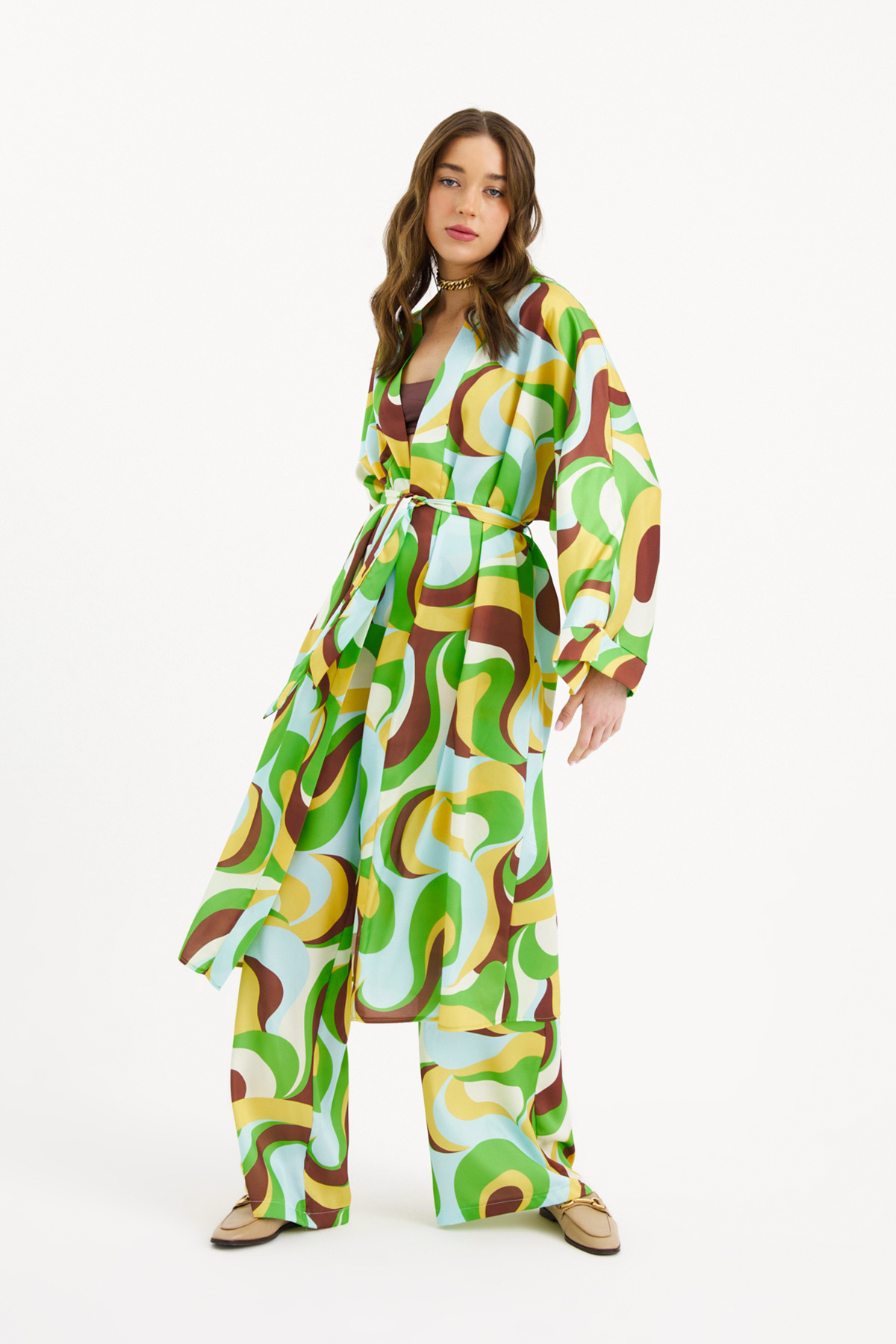 Desenli salaş pantolon - MİNT