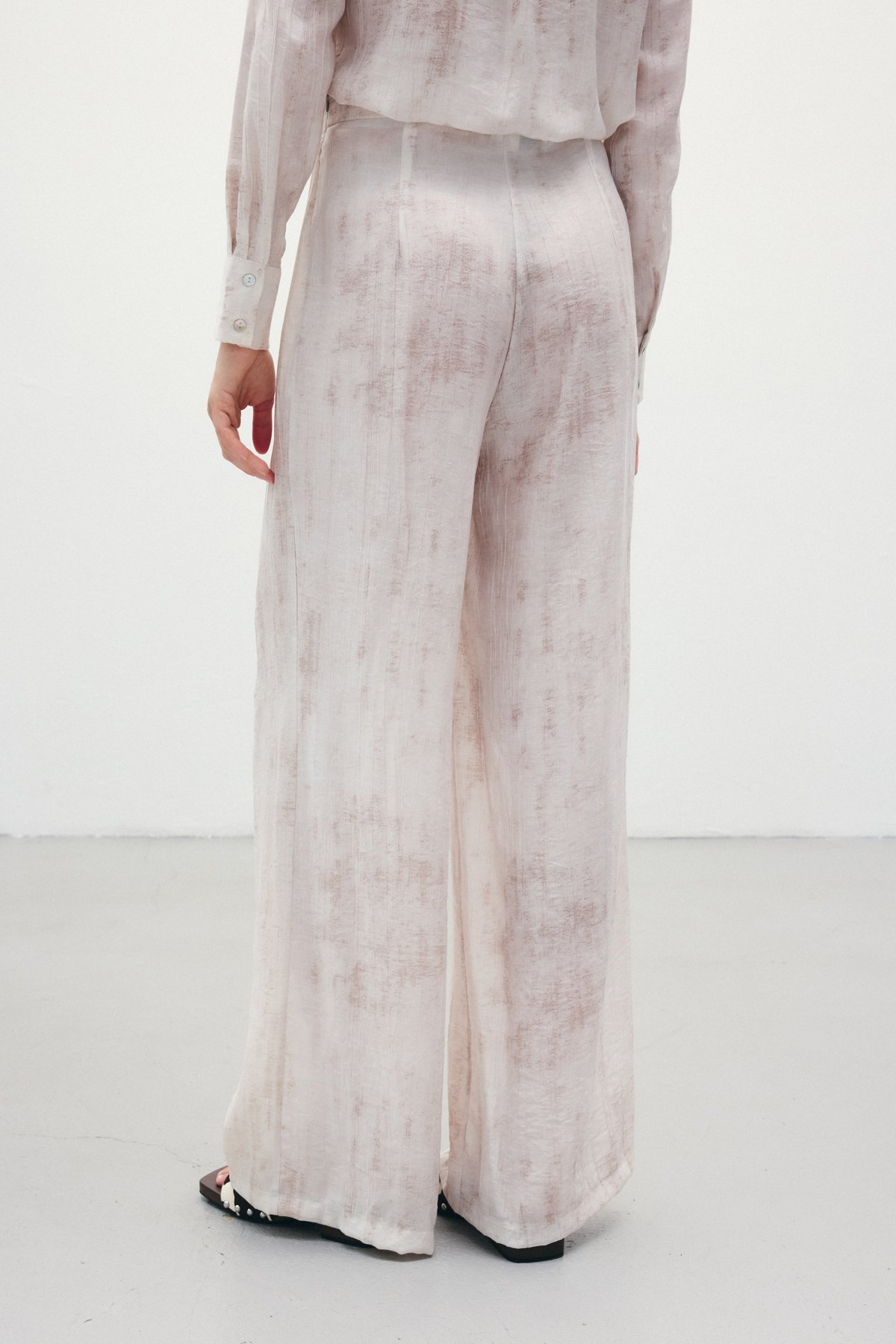 Desenli Salaş Pantolon - Taş