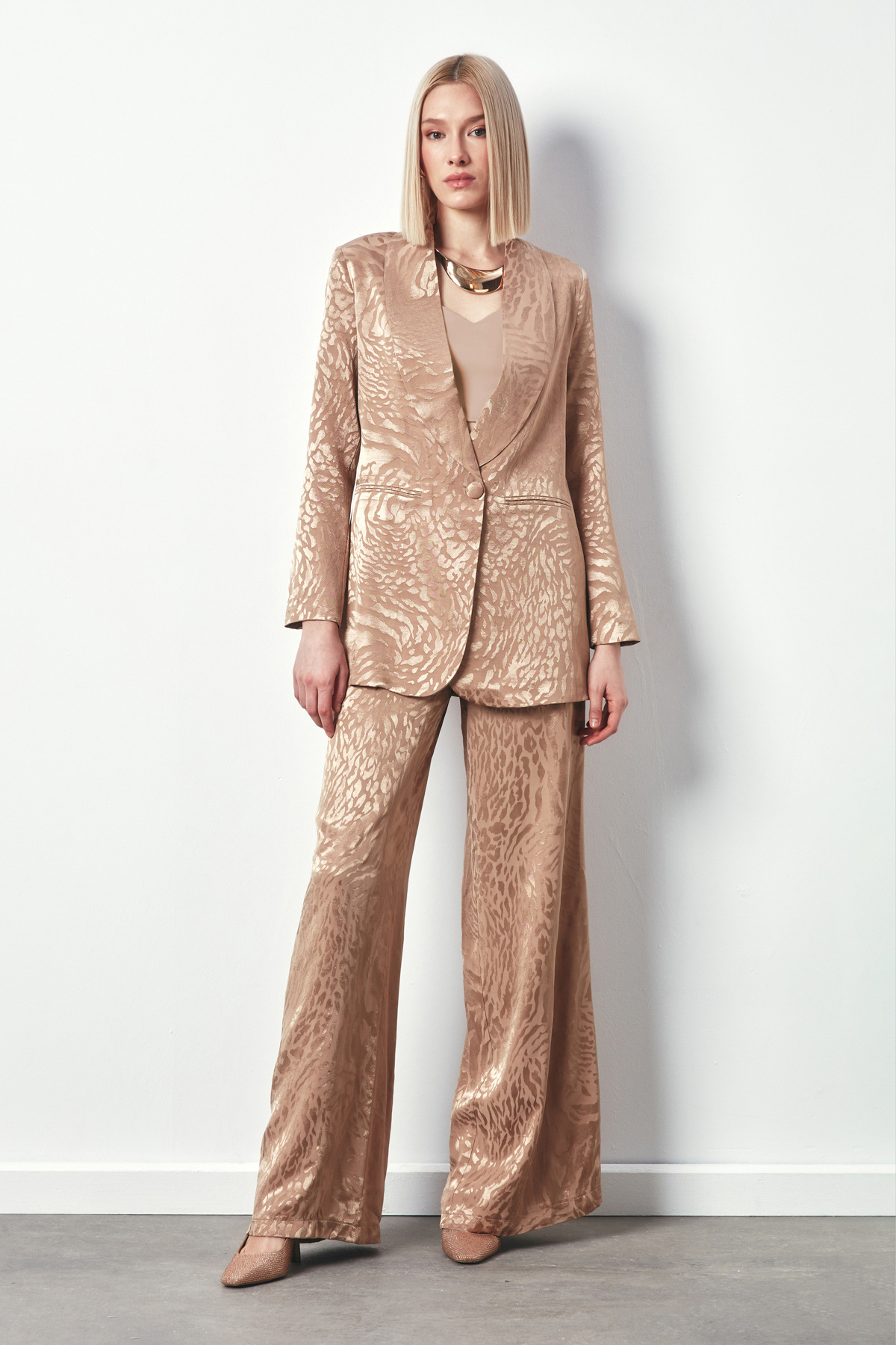 Desenli Salaş Pantolon - VİZON