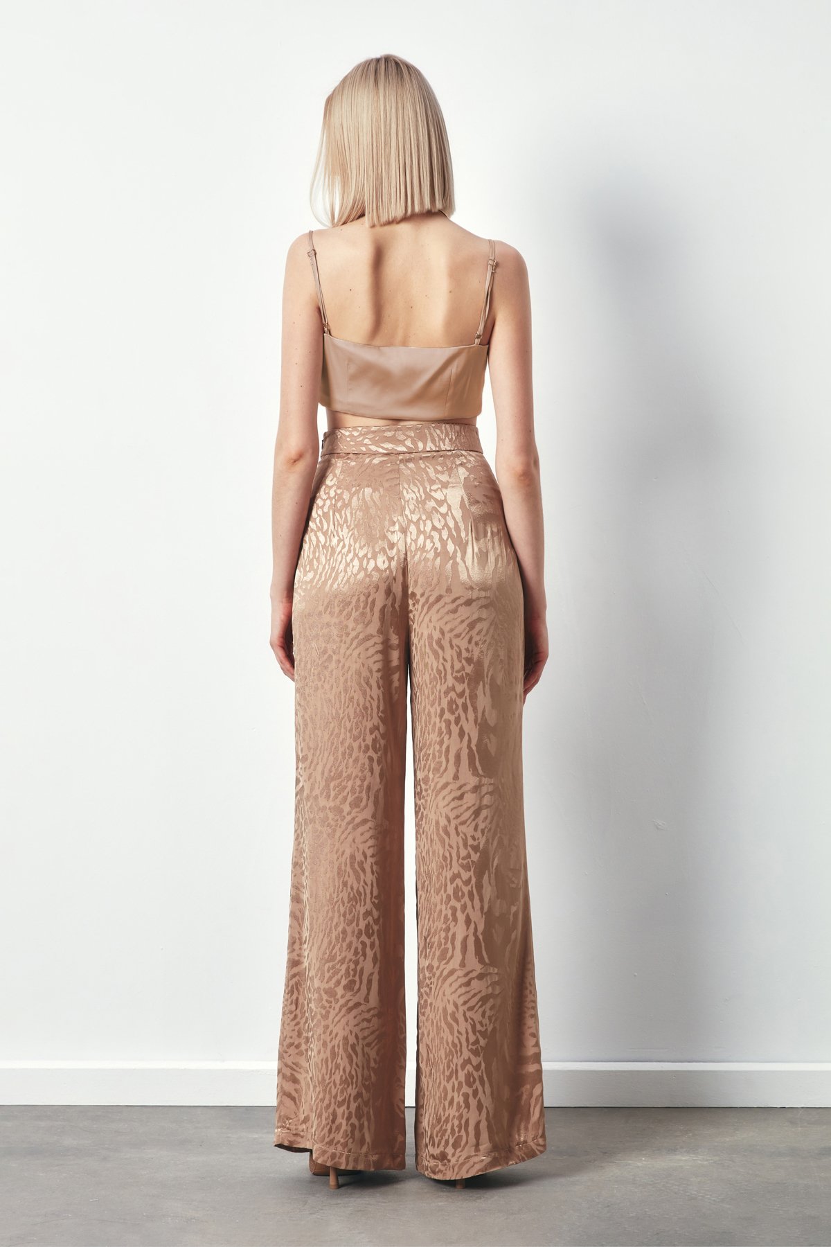 Desenli Salaş Pantolon - VİZON