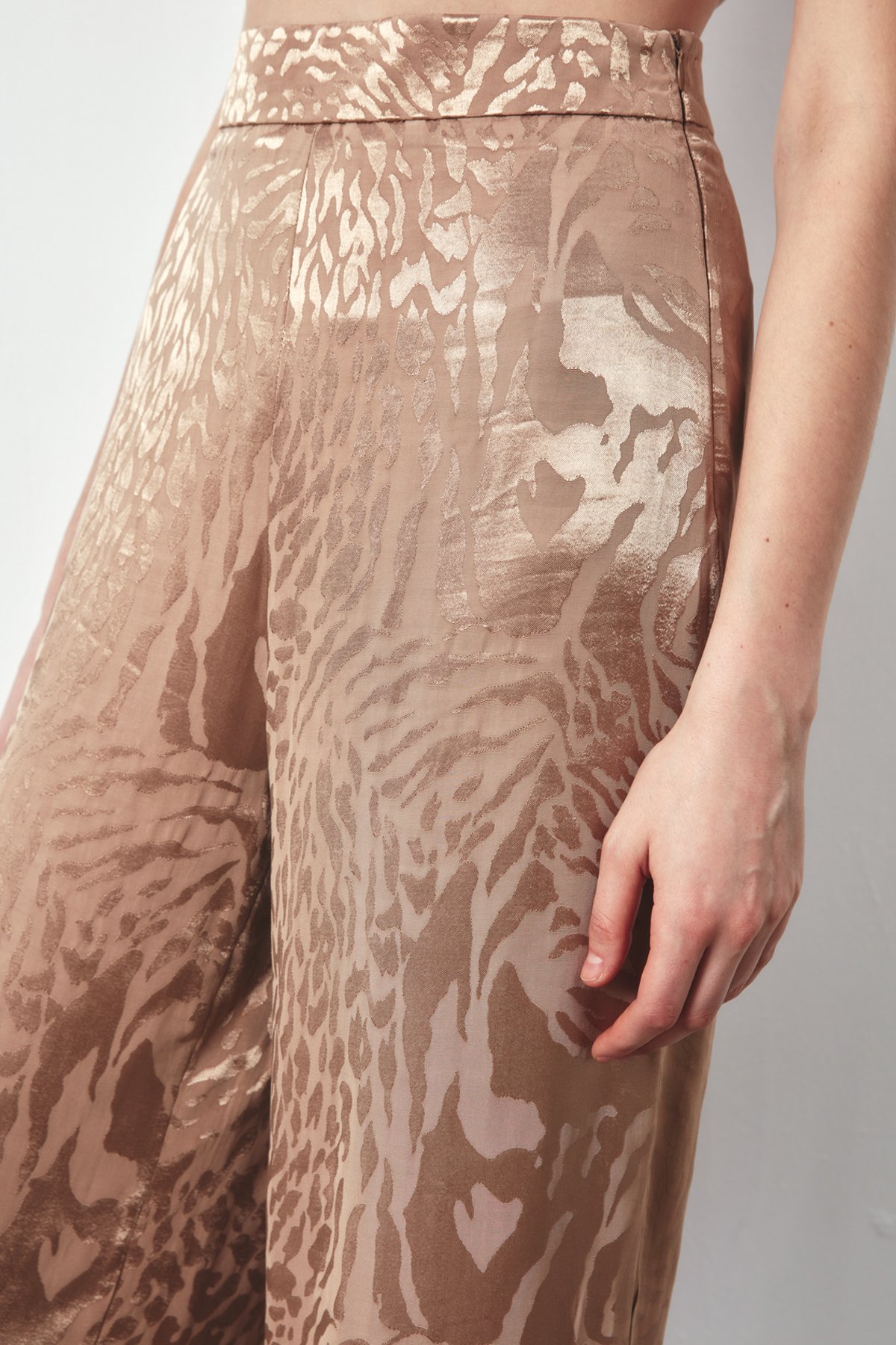 Desenli Salaş Pantolon - VİZON