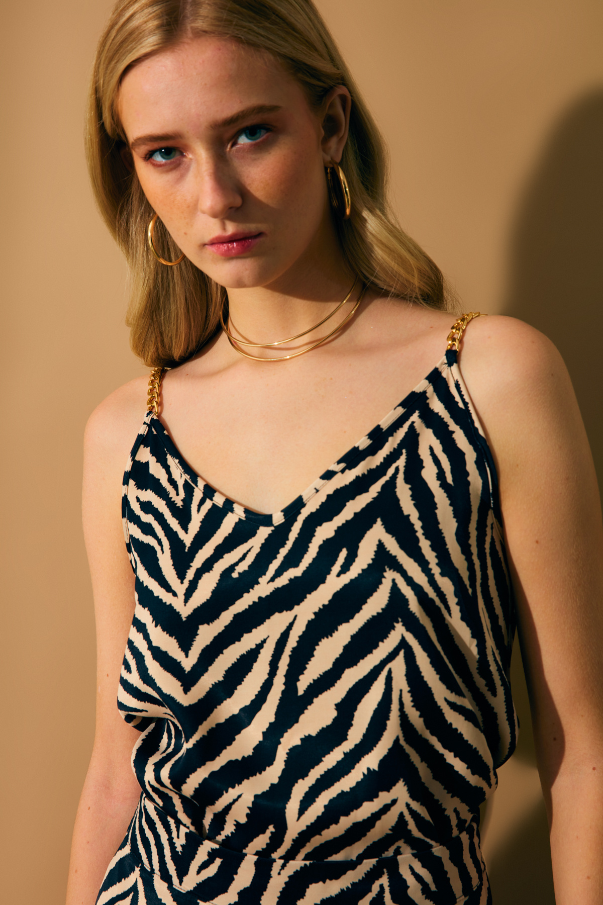 Patterned Satin Blouse - ZEBRA